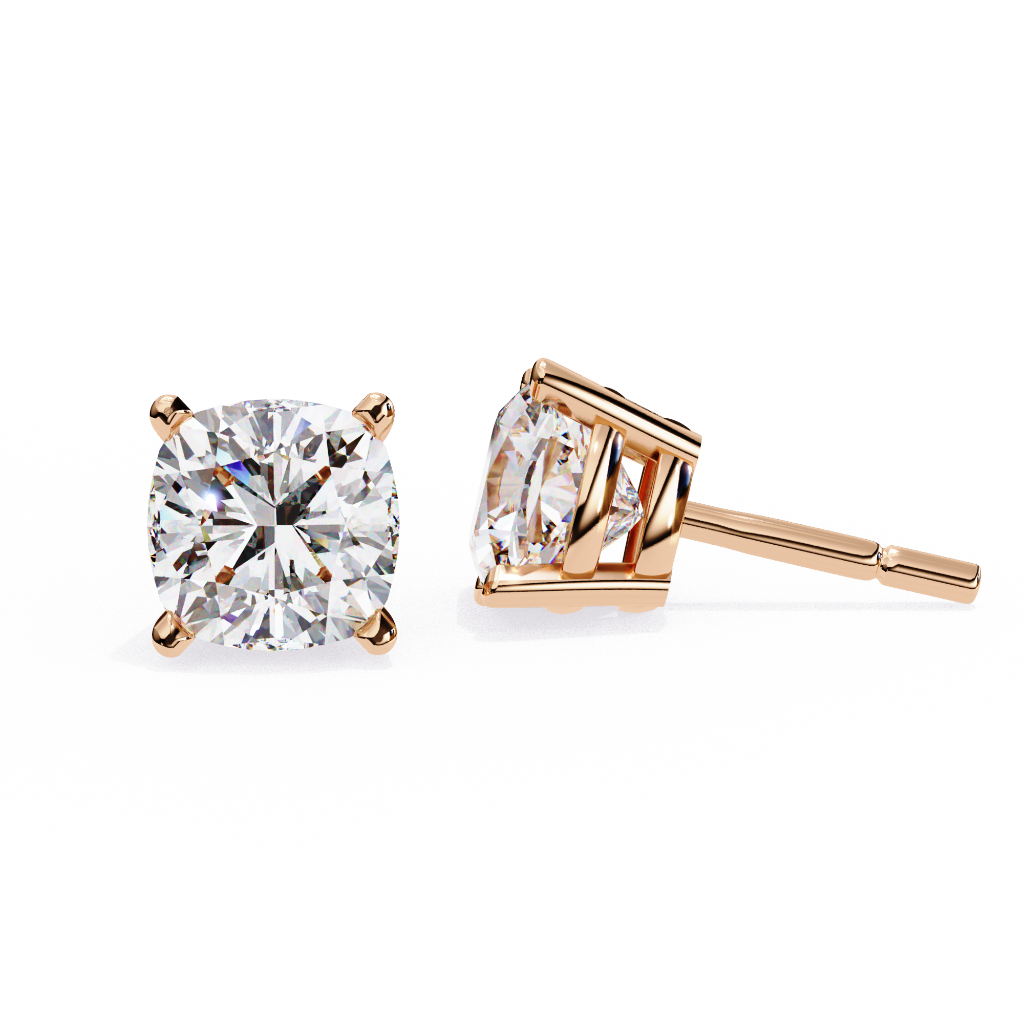 Timeless Cushion Luxe–2.33ct F Color VVS2 Clarity Lab Grown Diamond Stud Earrings