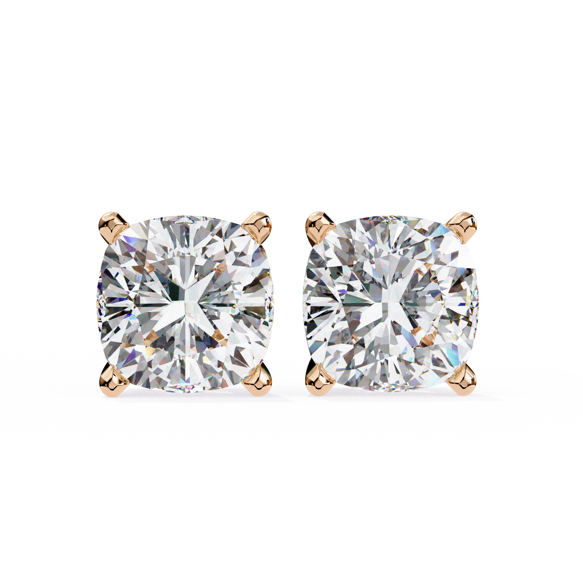 Timeless Cushion Luxe–2.33ct F Color VVS2 Clarity Lab Grown Diamond Stud Earrings
