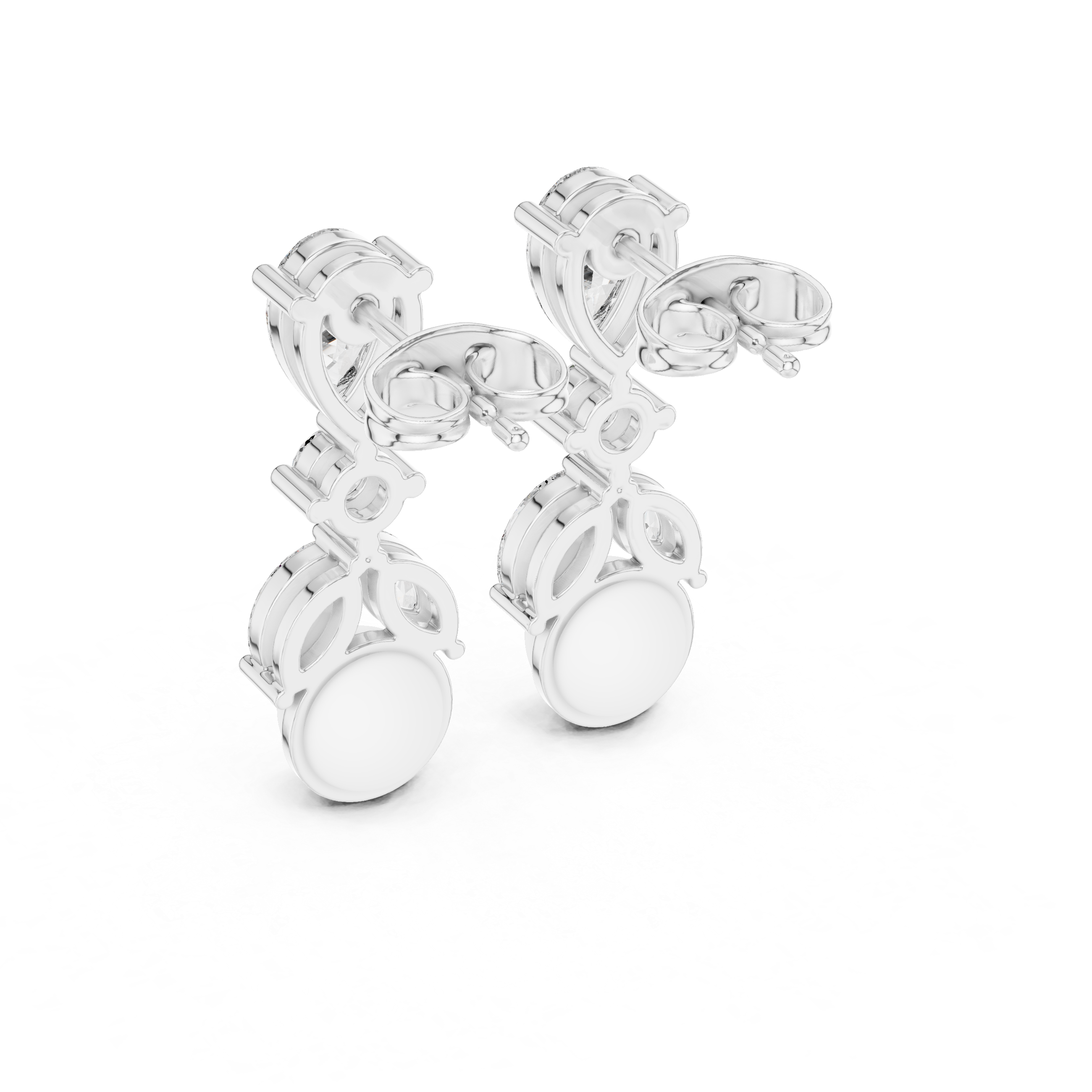 1.63 Carat Pearl & Multi-Shape Natural Diamond Drop Earrings – J/VS2