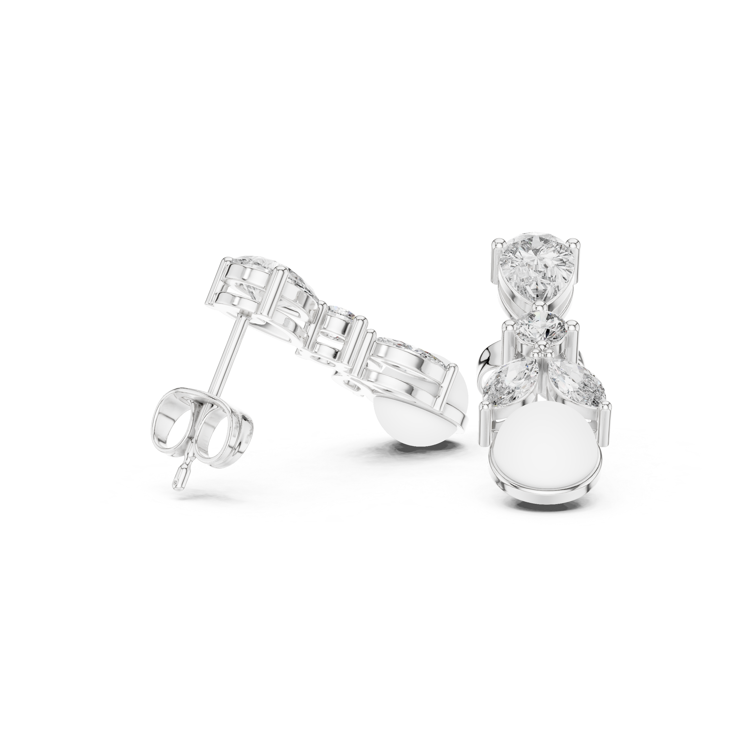 1.63 Carat Pearl & Multi-Shape Natural Diamond Drop Earrings – J/VS2