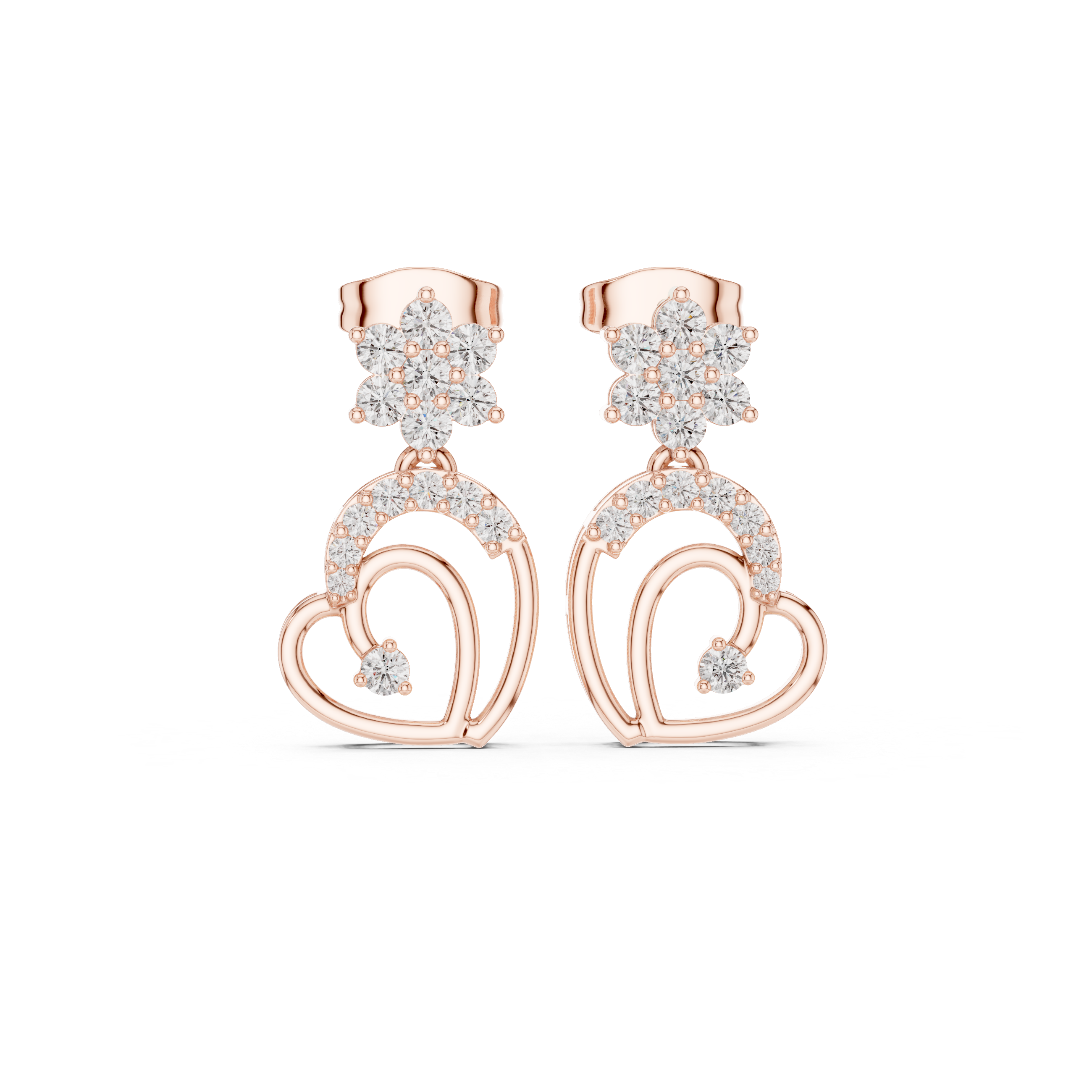0.612 Carat Natural Diamond Drop Earrings – GH Color, VS Clarity