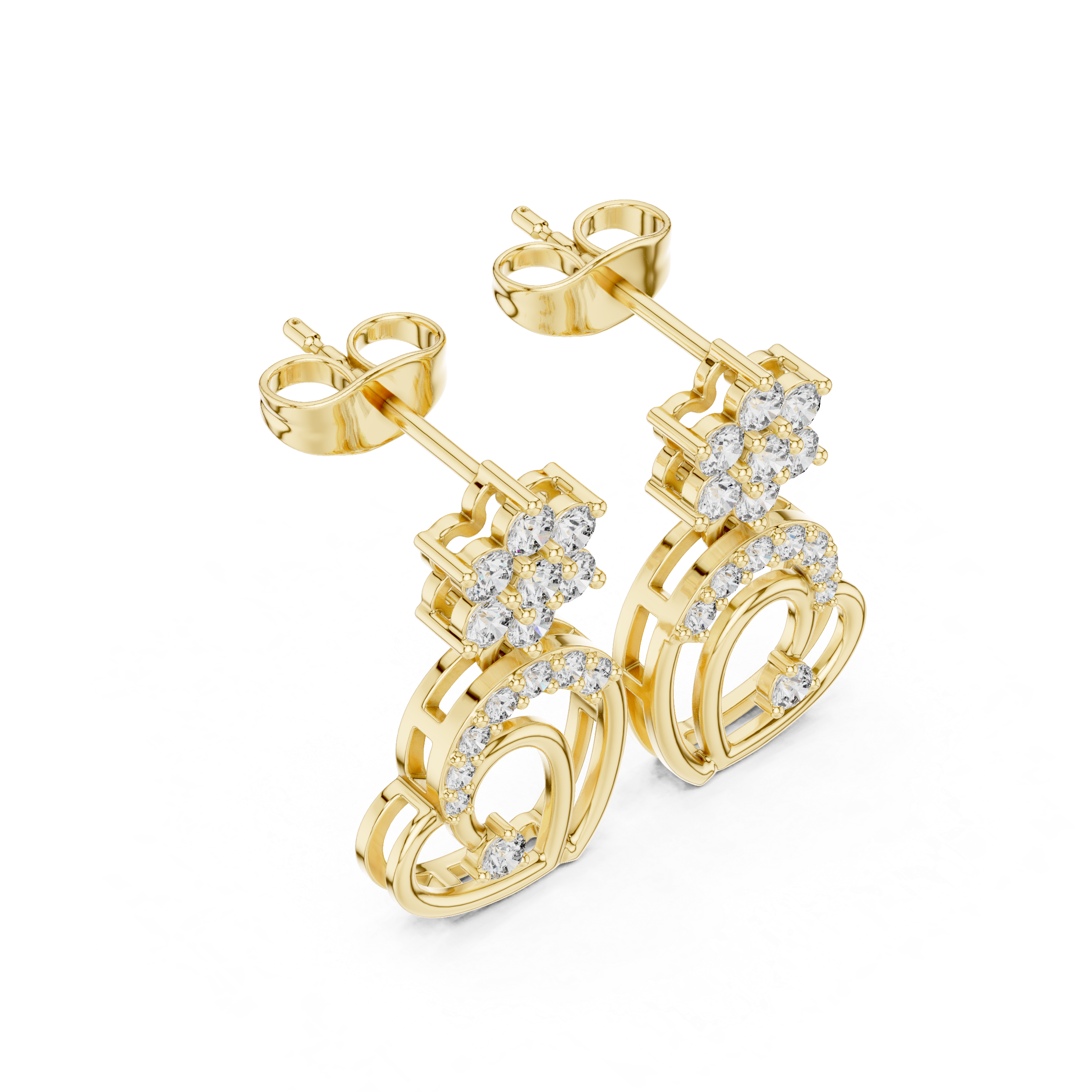 0.612 Carat Natural Diamond Drop Earrings – GH Color, VS Clarity