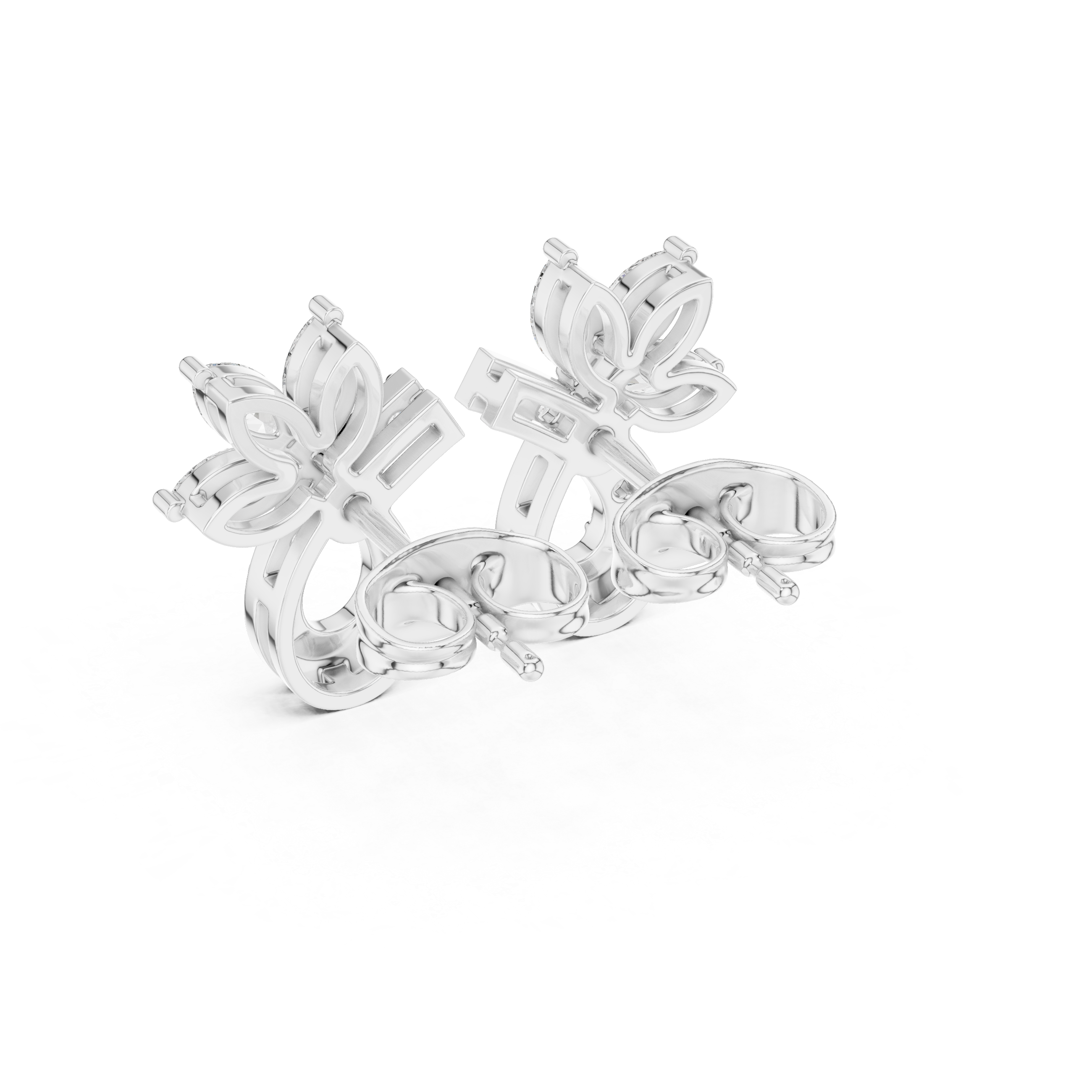 Marquise & Round 0.47ct Natural Diamond Stud Earrings – GH Color, VS Clarity