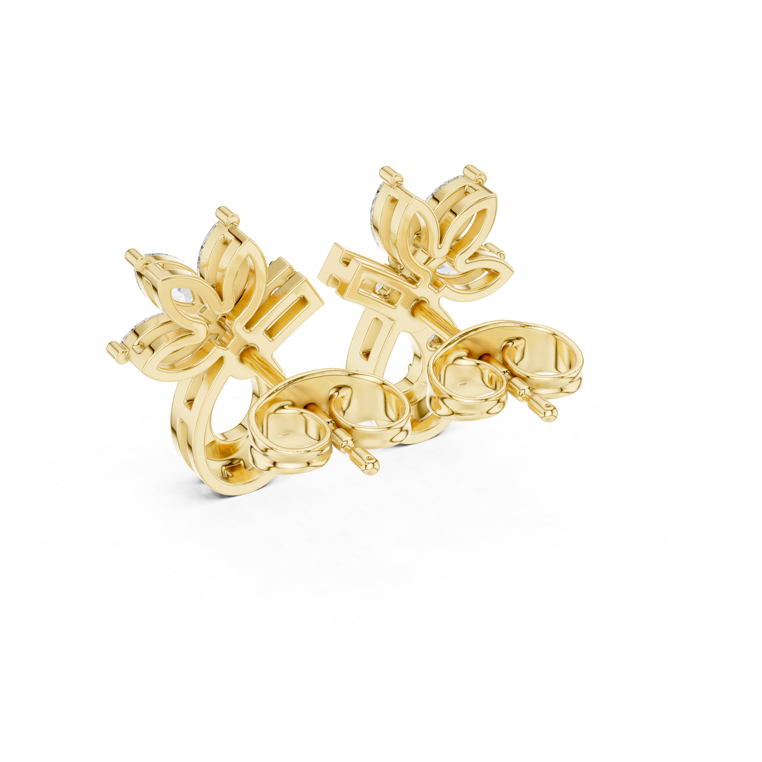 Marquise & Round 0.47ct Natural Diamond Stud Earrings – GH Color, VS Clarity