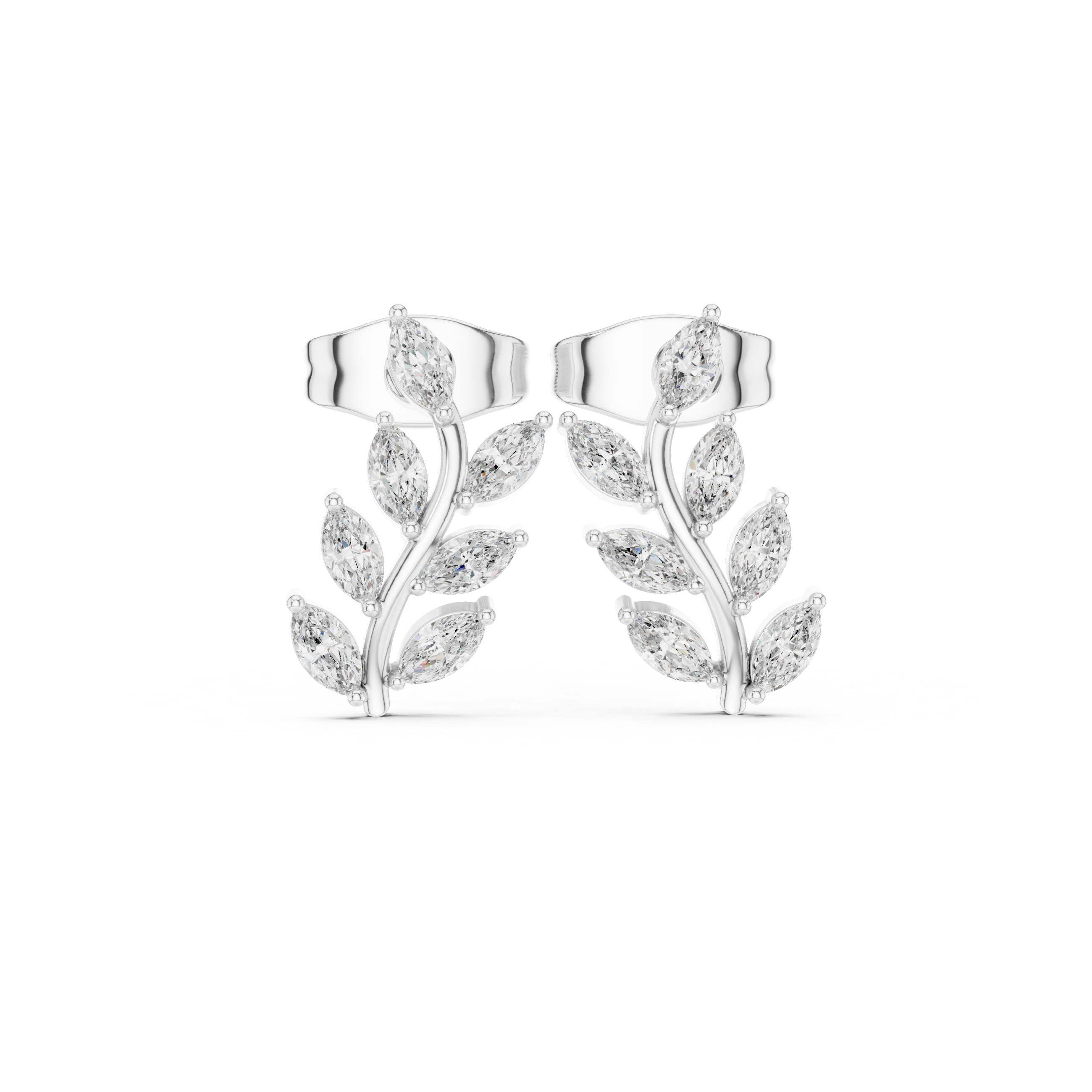 Marquise Cut 0.33ct Natural Diamond Leafy Studs – GH Color, VS Clarity