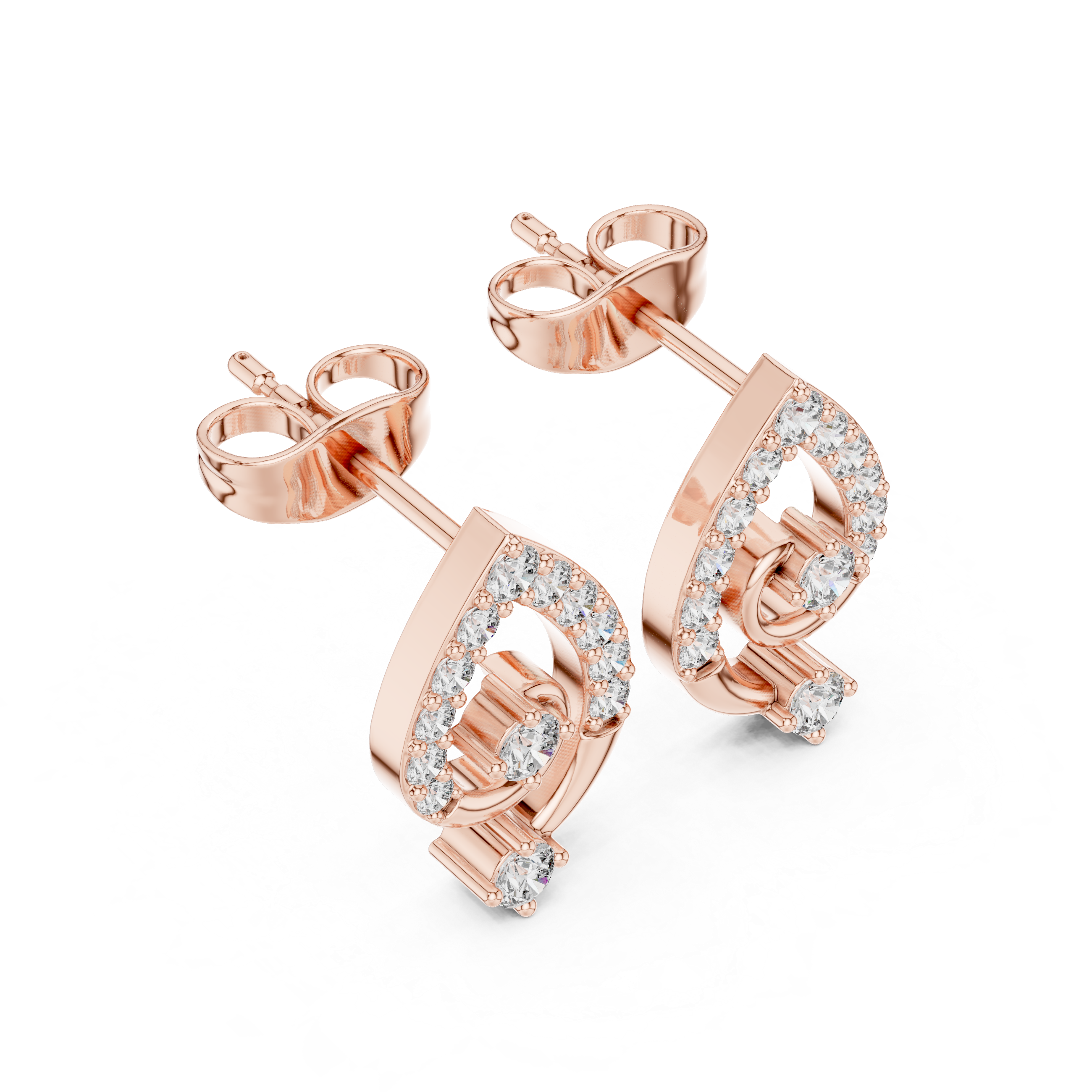 0.404 Carat Natural Diamond Swirl Stud Earrings – GH Color, SI Clarity