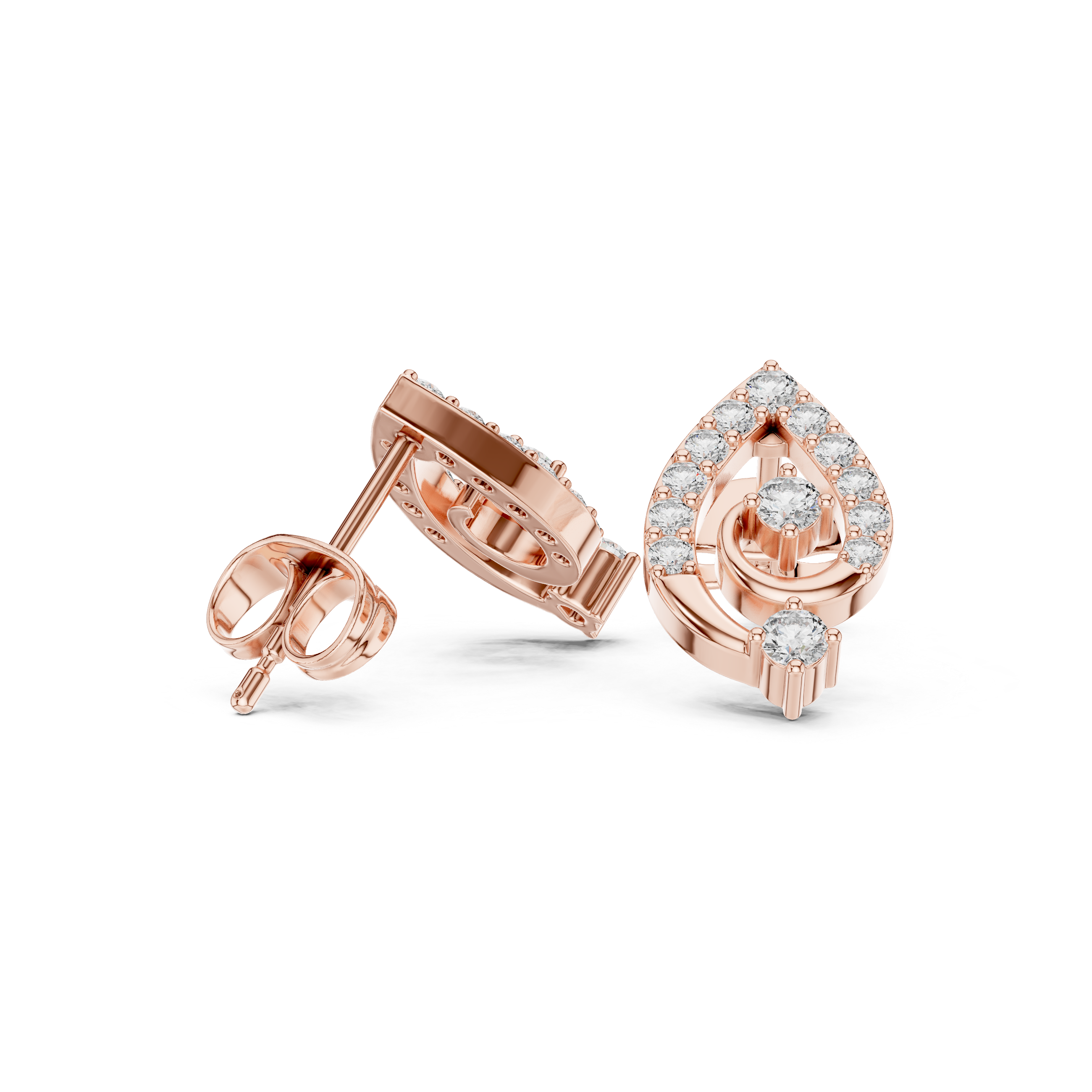 0.404 Carat Natural Diamond Swirl Stud Earrings – GH Color, SI Clarity