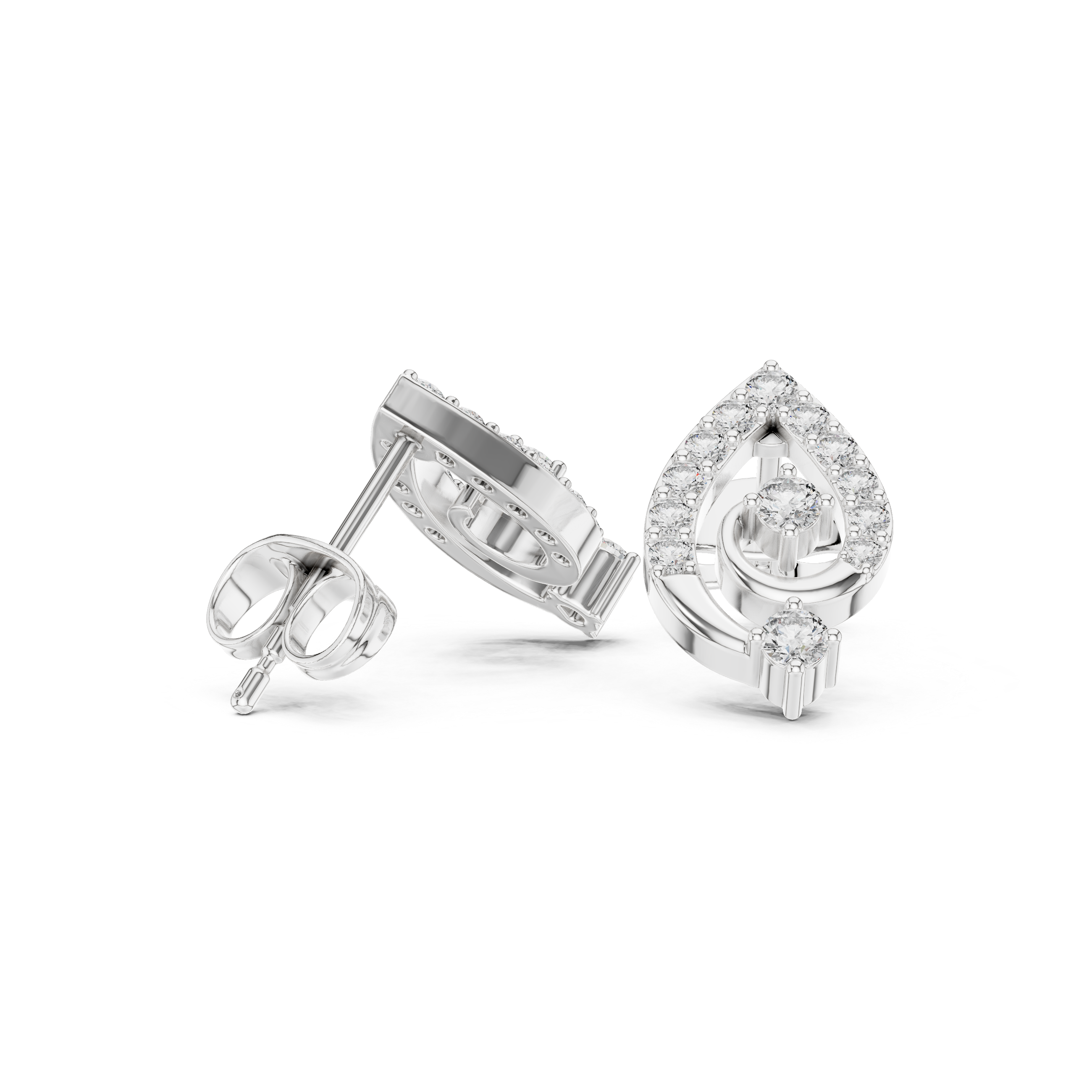 0.404 Carat Natural Diamond Swirl Stud Earrings – GH Color, SI Clarity