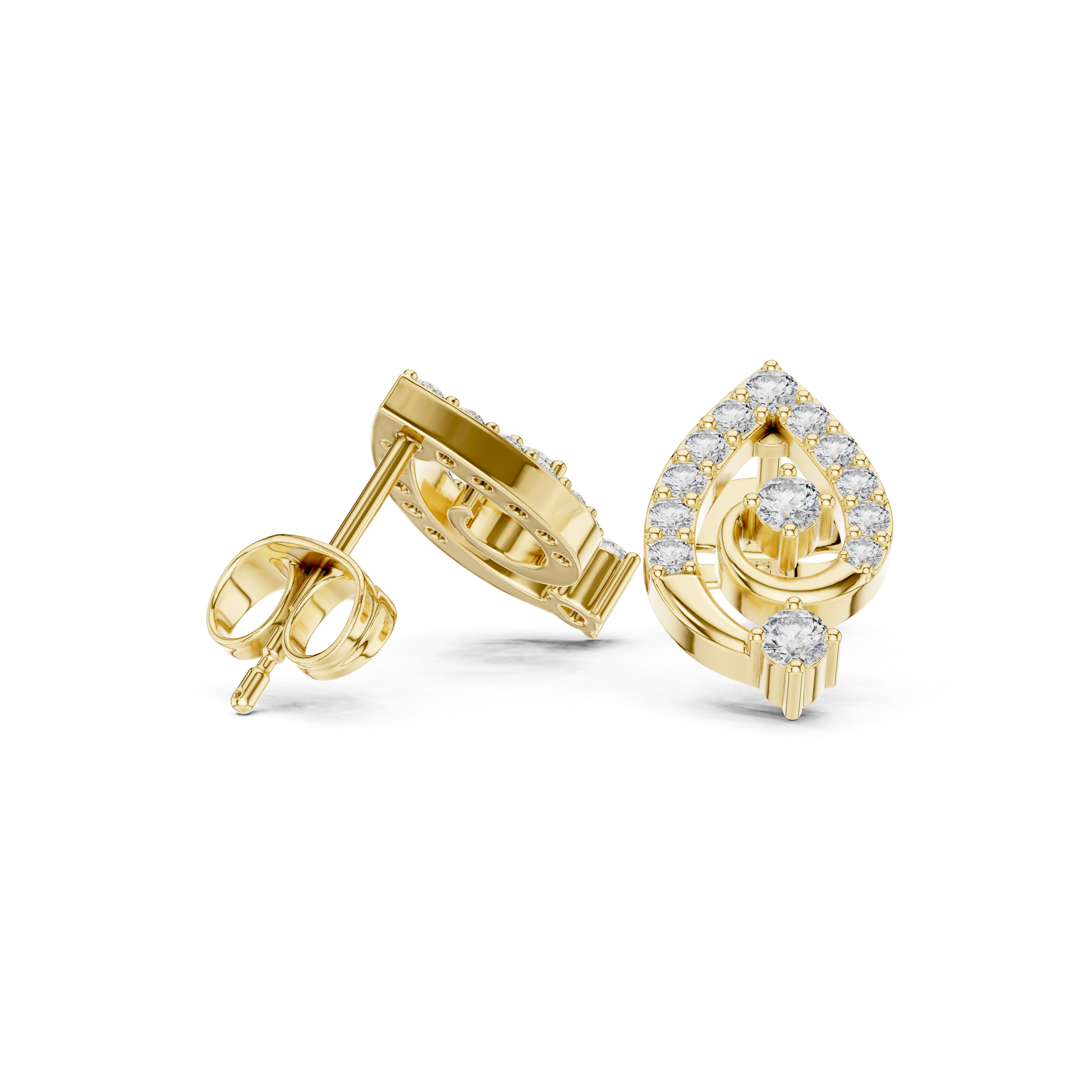 0.404 Carat Natural Diamond Swirl Stud Earrings – GH Color, SI Clarity