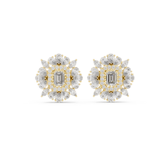 4.207 Carat Multi-Shape Natural Diamond Stud Earrings – H Color, VS1 Clarity