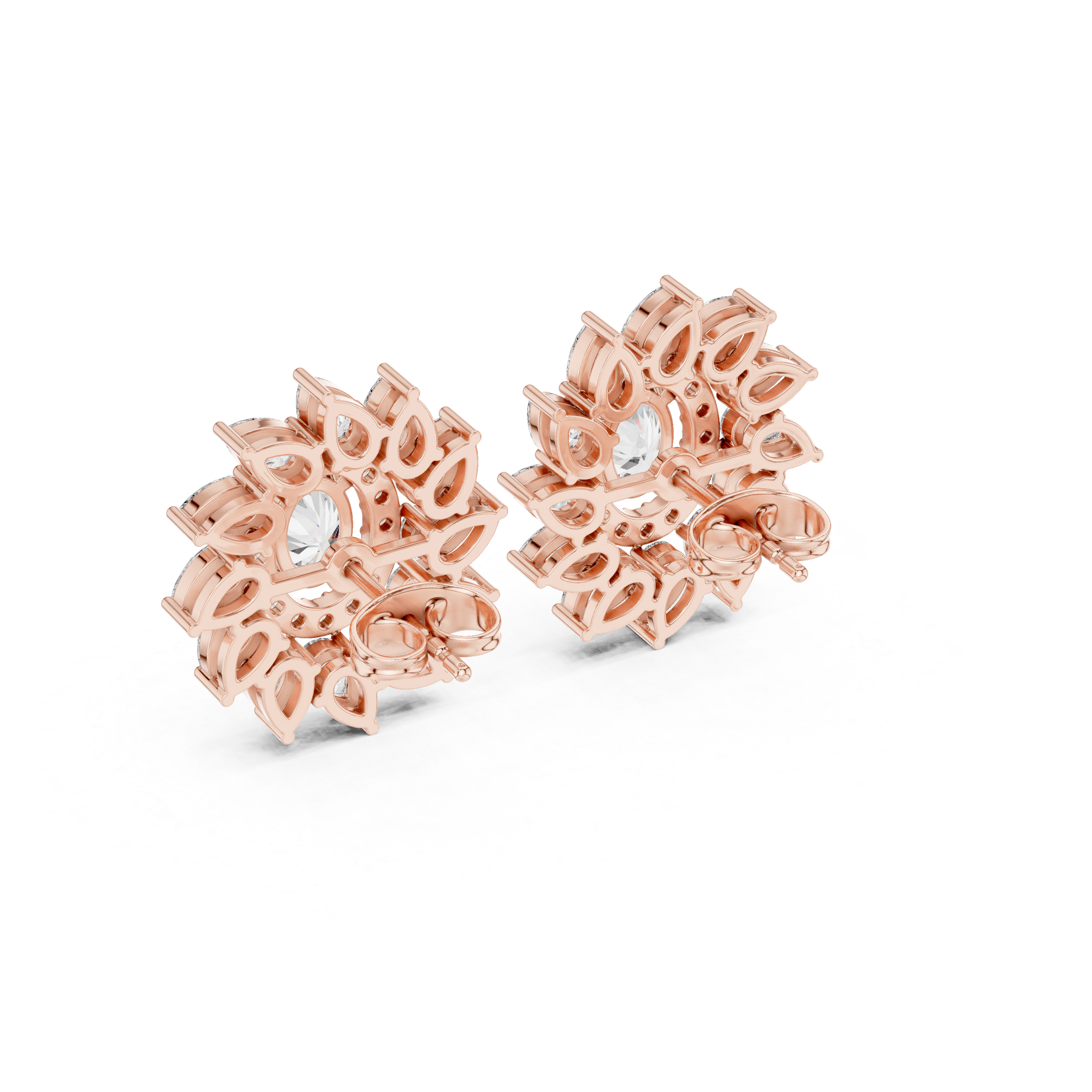 3.39ct Natural Diamond Stud Earrings – Multi-Shape, H Color, VS2 Clarity