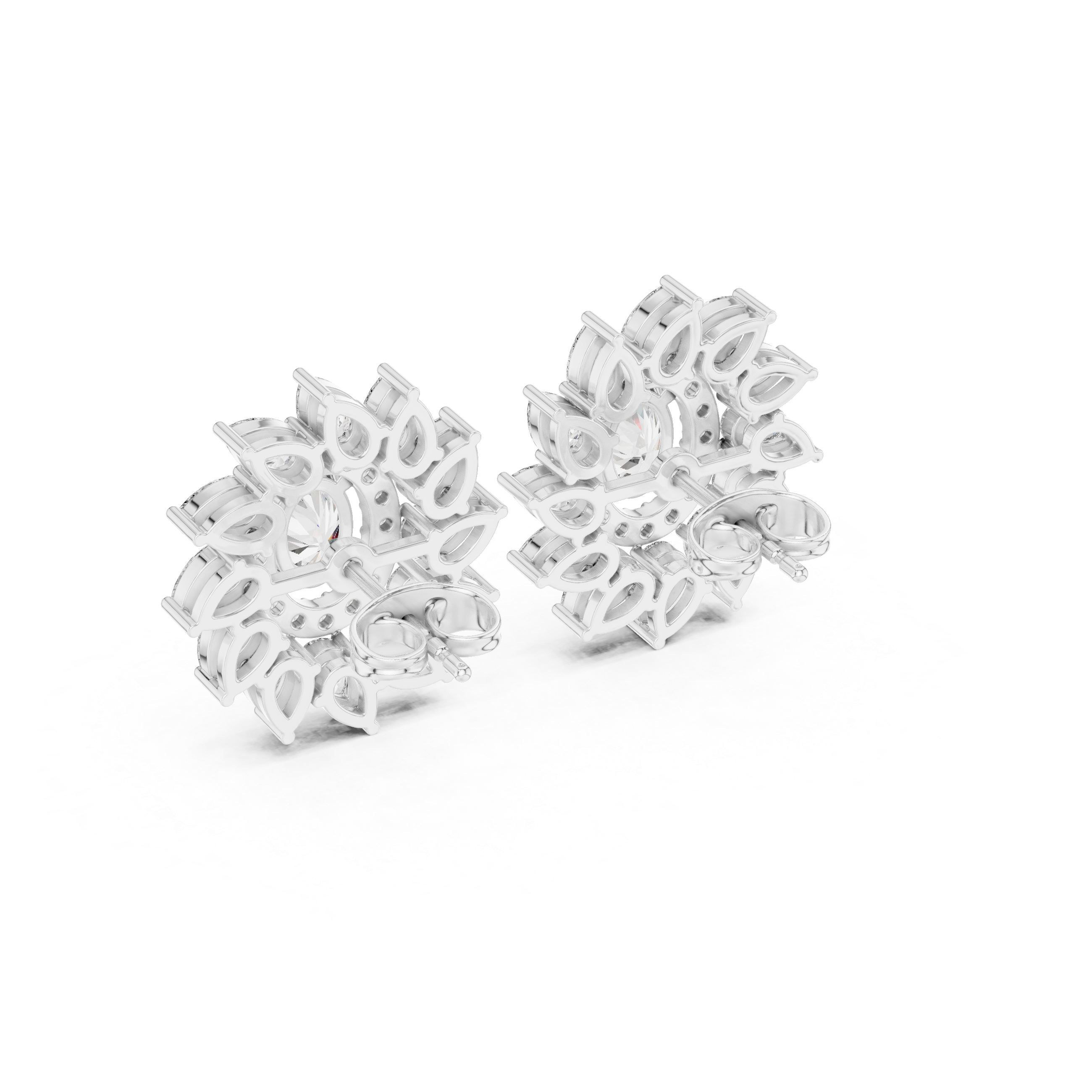 3.39ct Natural Diamond Stud Earrings – Multi-Shape, H Color, VS2 Clarity