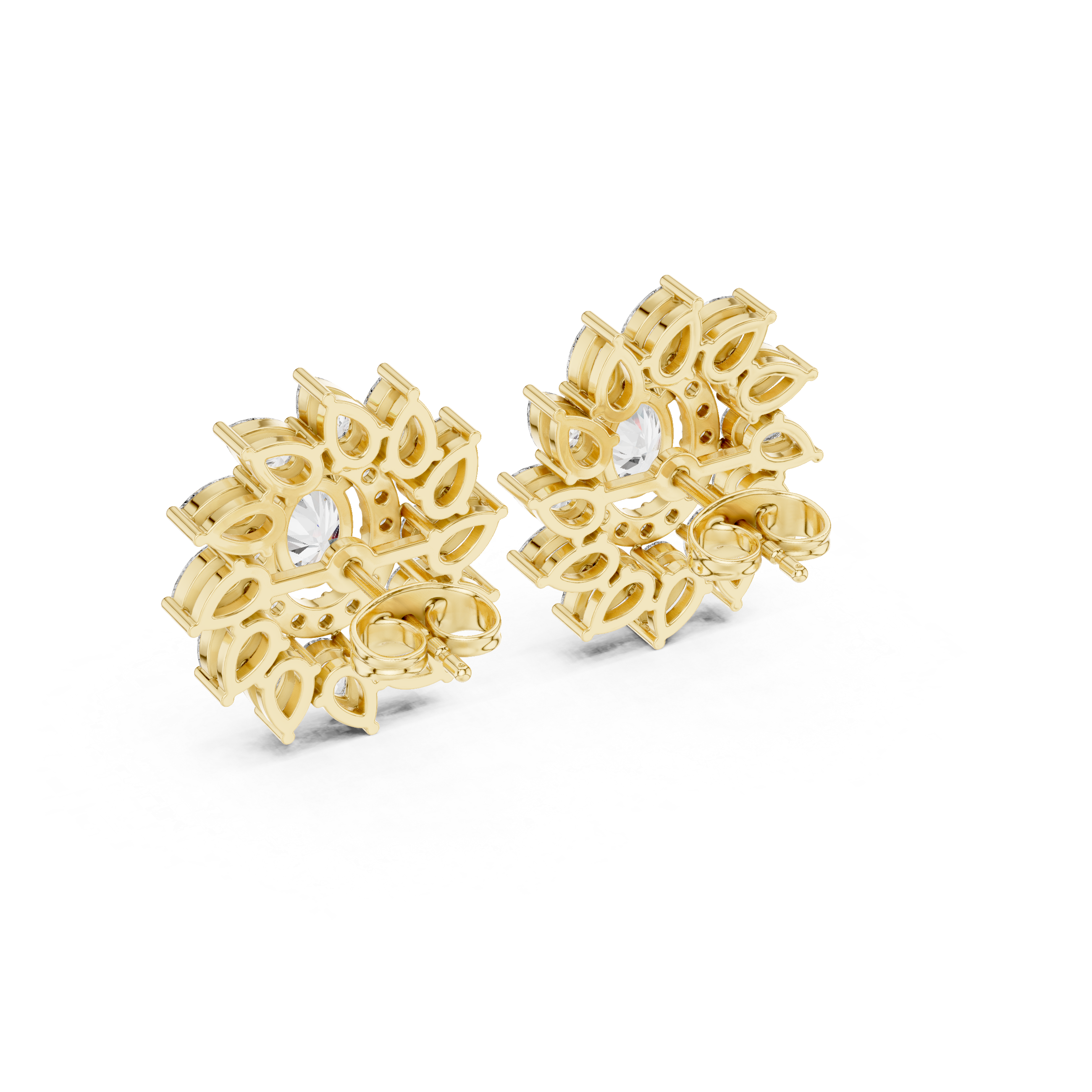 3.39ct Natural Diamond Stud Earrings – Multi-Shape, H Color, VS2 Clarity