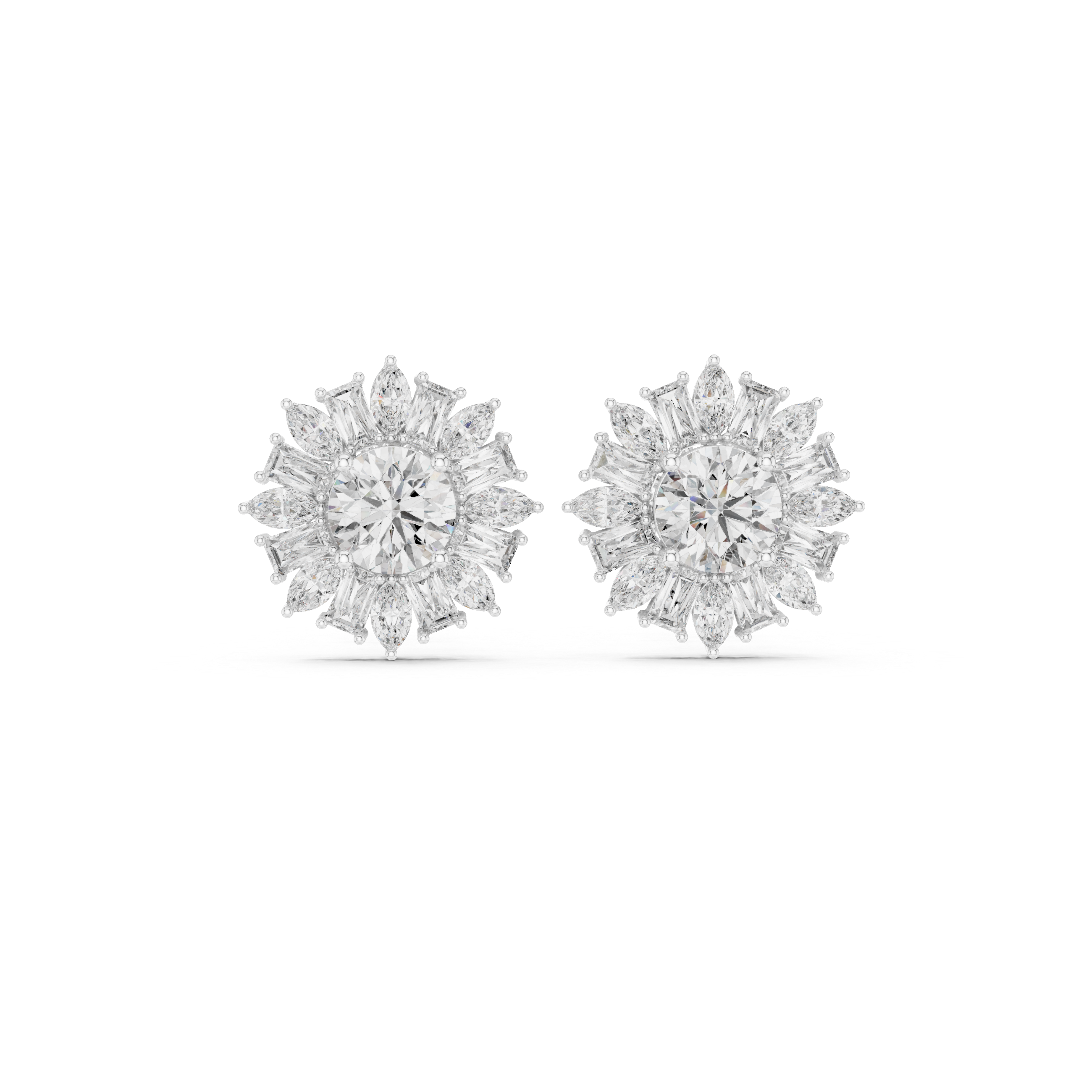1.99ct Natural Diamond Multi-Shape Stud Earrings – H Color, VS1 Clarity
