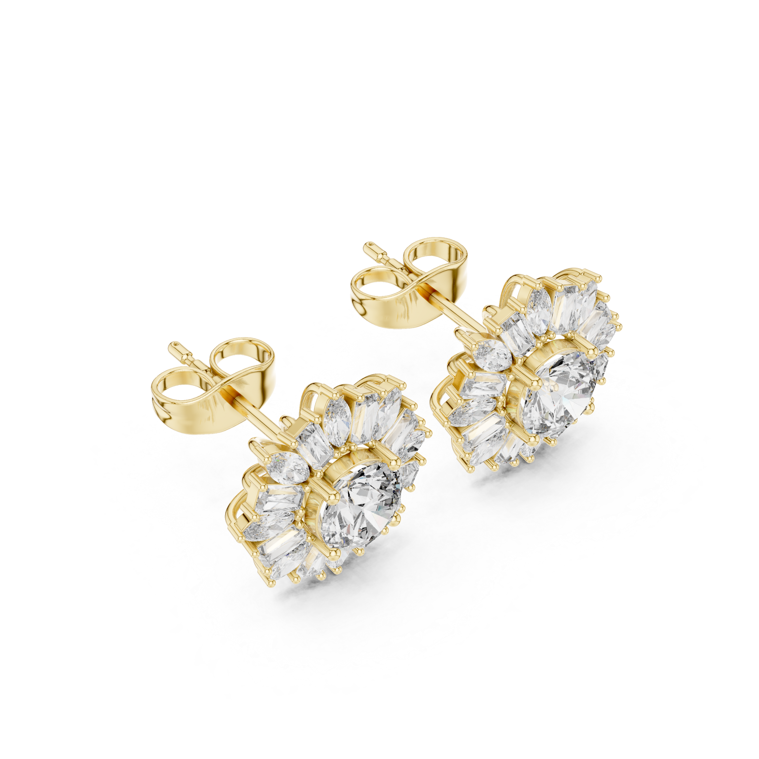 1.99ct Natural Diamond Multi-Shape Stud Earrings – H Color, VS1 Clarity