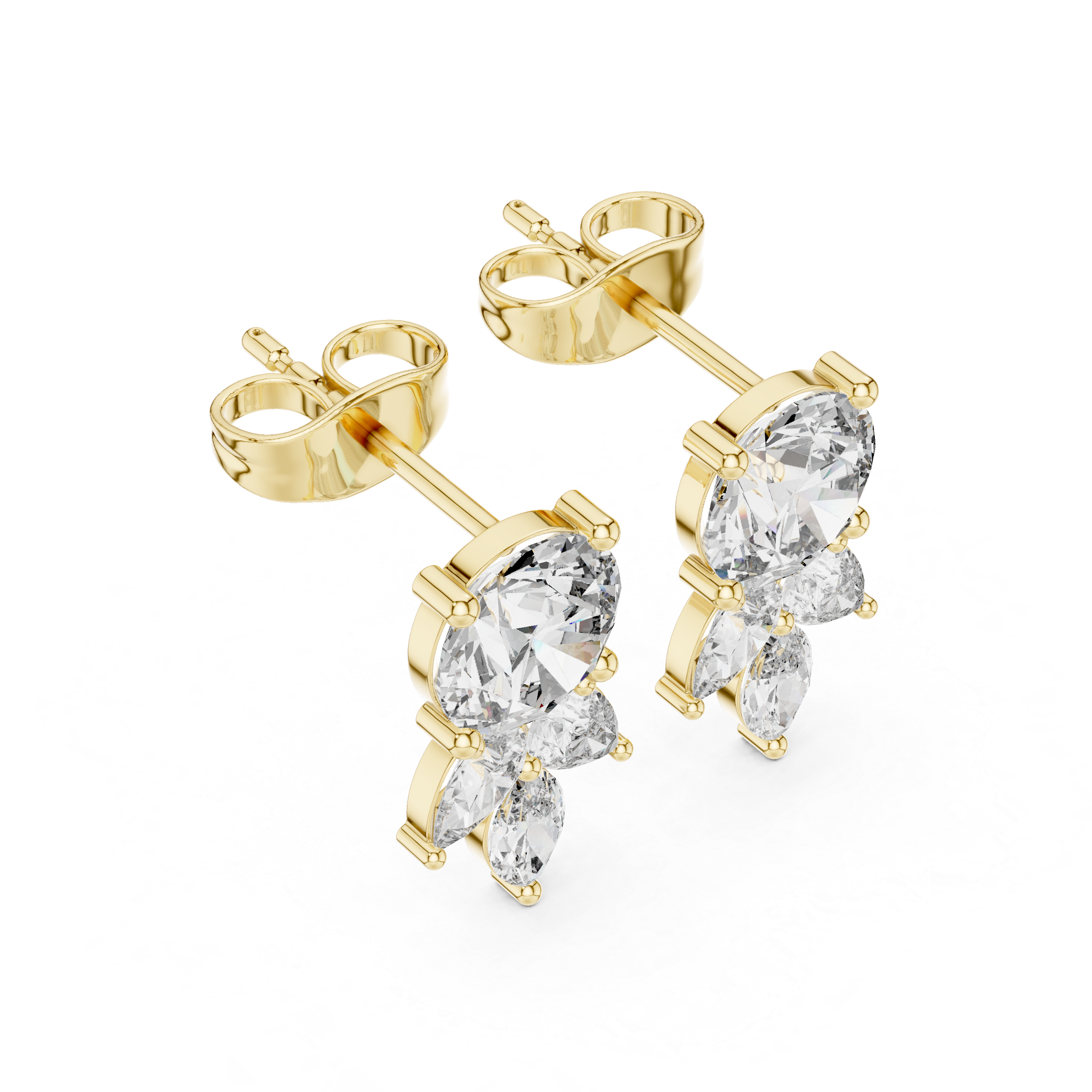 2.51ct H/VS2 Natural Diamond Stud Earrings – Multi-Shape Sparkle