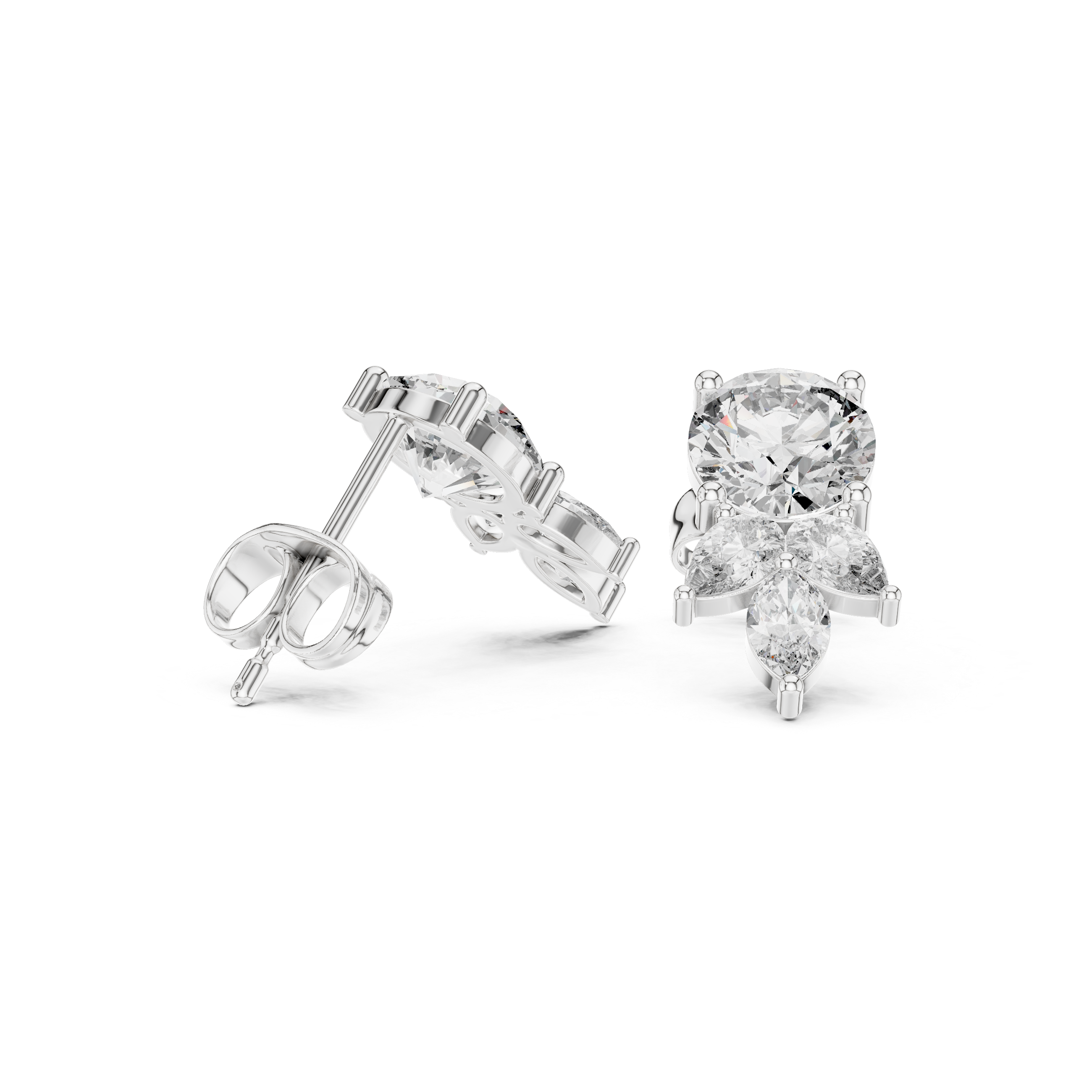 2.51ct H/VS2 Natural Diamond Stud Earrings – Multi-Shape Sparkle