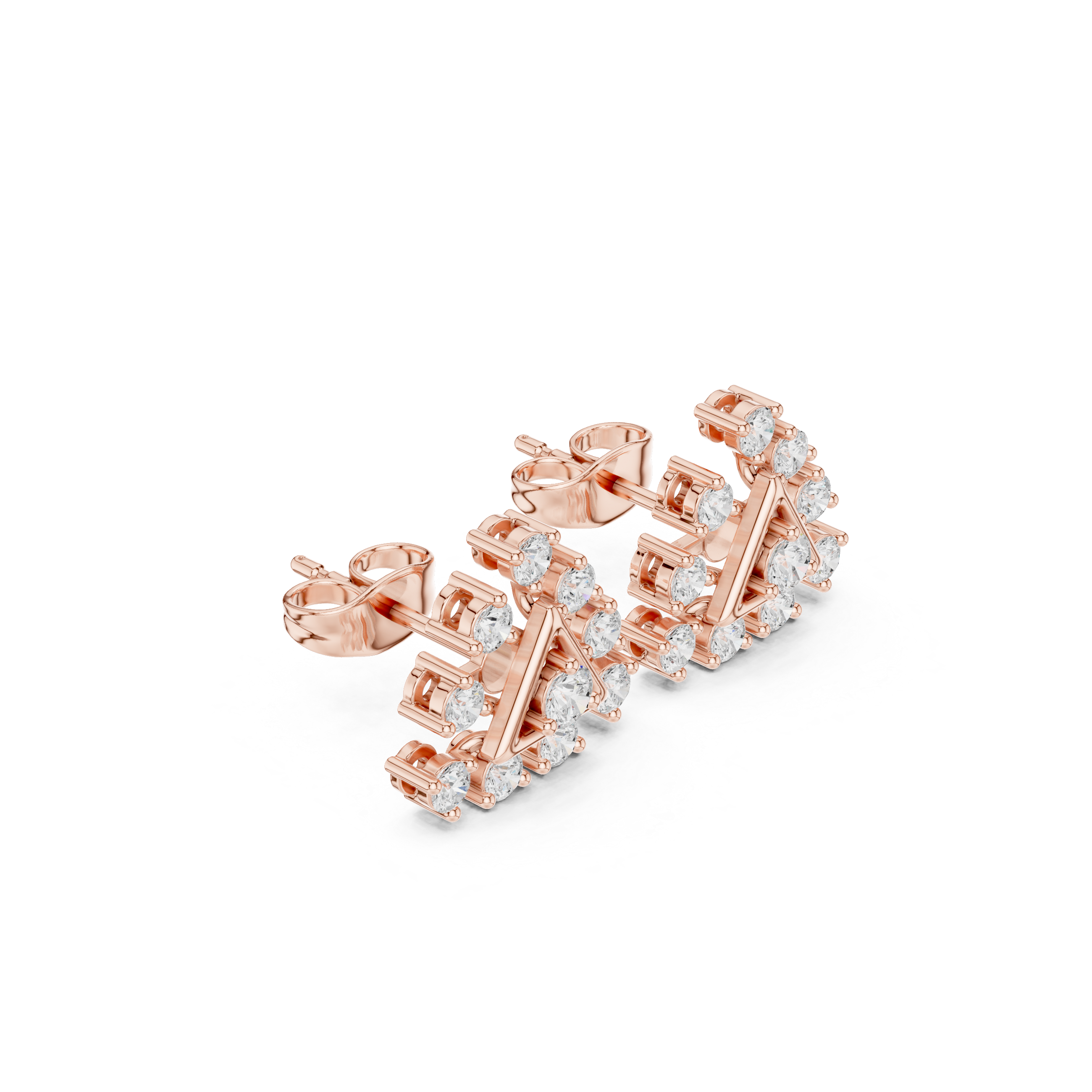 0.76ct Natural Diamond Cluster Earrings – GH Color, VS Clarity