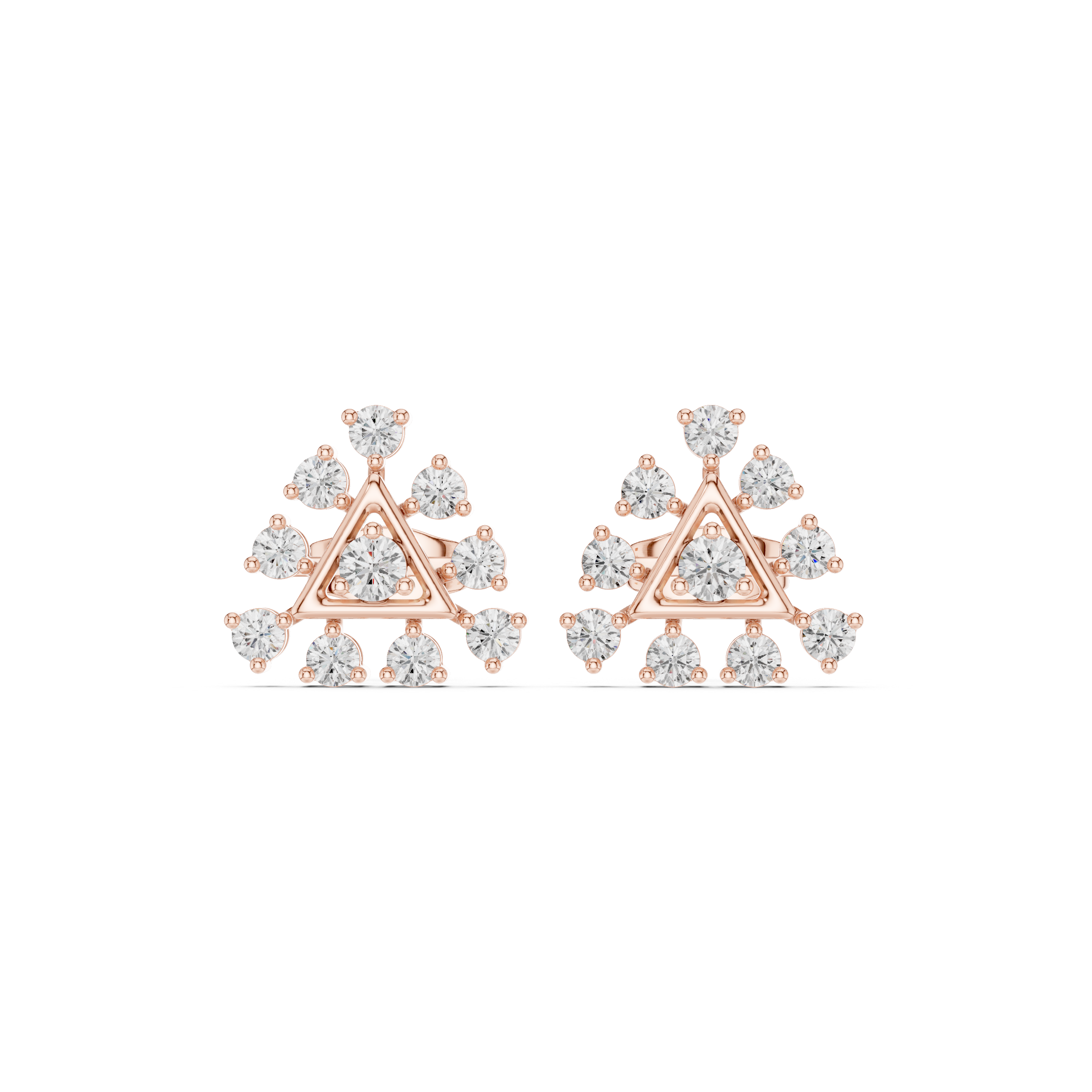 0.76ct Natural Diamond Cluster Earrings – GH Color, VS Clarity