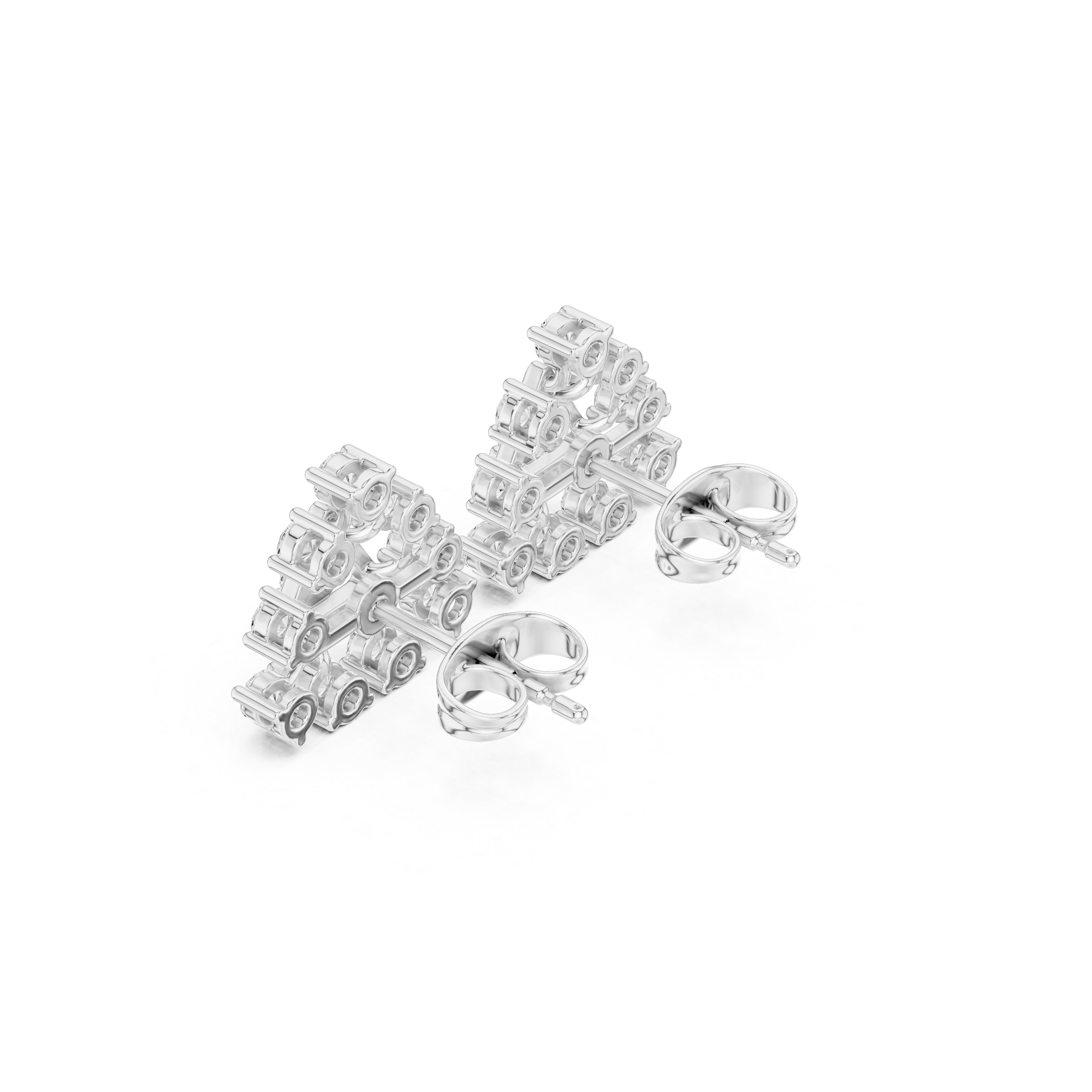 0.76ct Natural Diamond Cluster Earrings – GH Color, VS Clarity