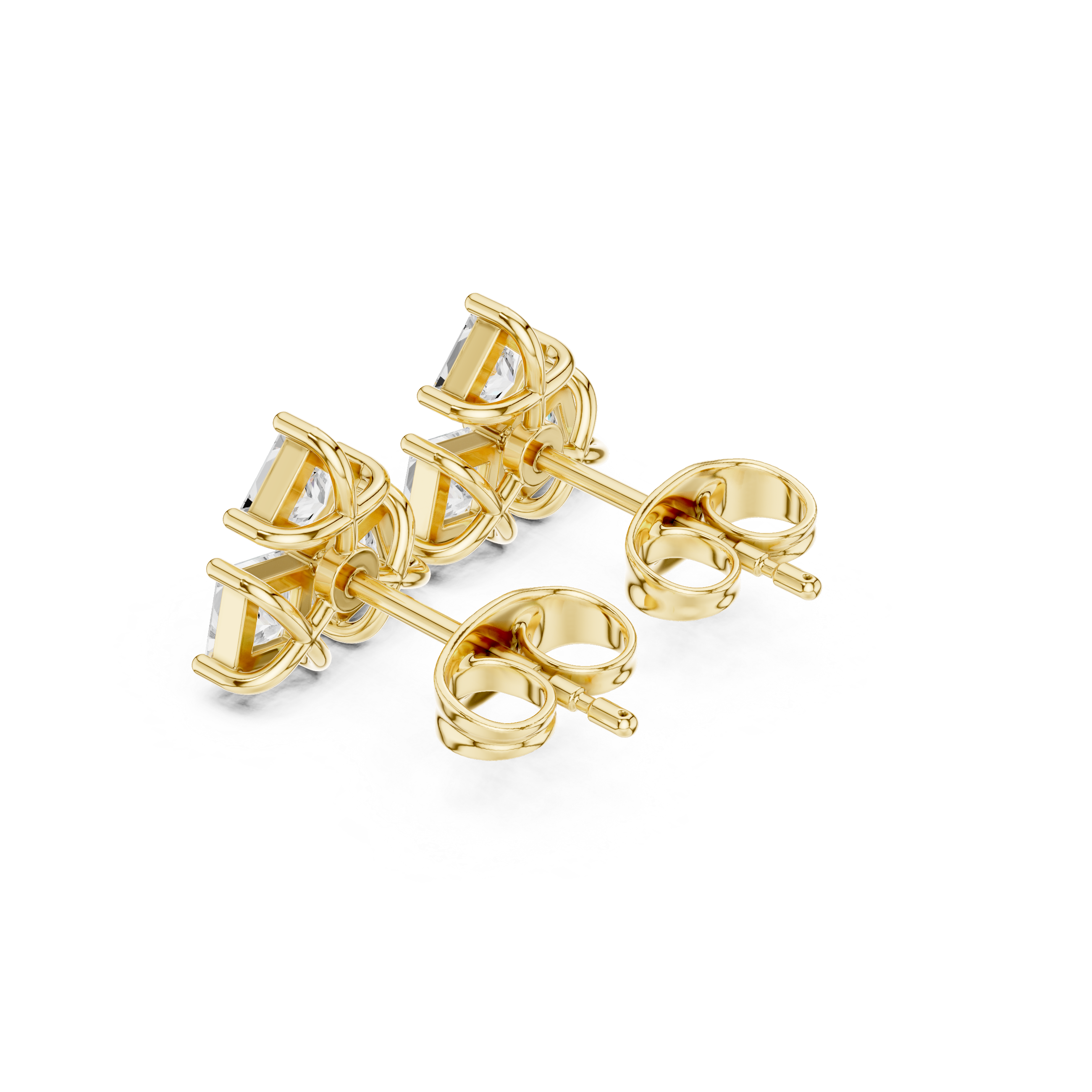 0.82ct Natural Diamond Cluster Studs – GH Color, VS Clarity, Princess Cut