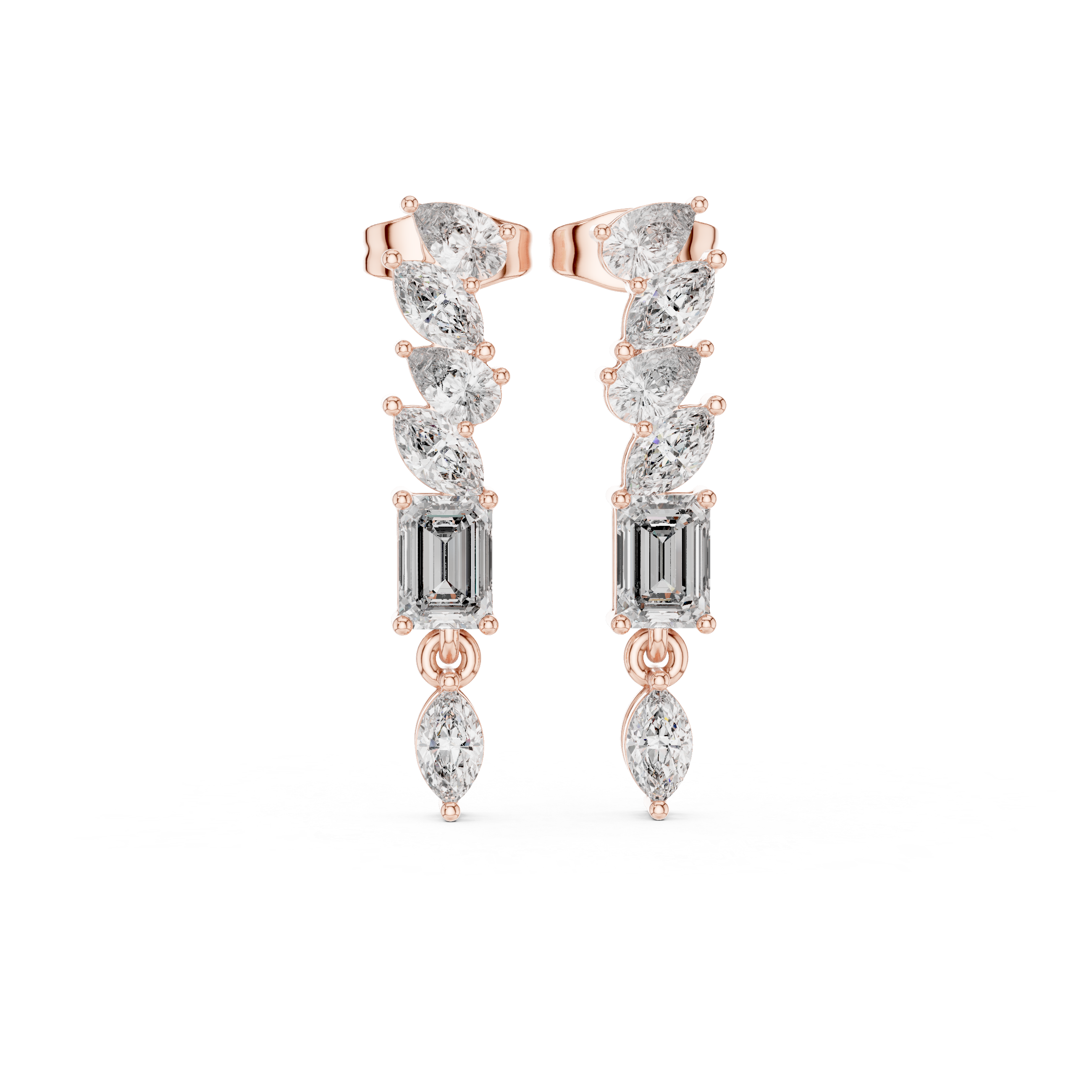 1.6ct J/VS2 Natural Diamond Multi-Shape Drop Earrings – Elegant Brilliance