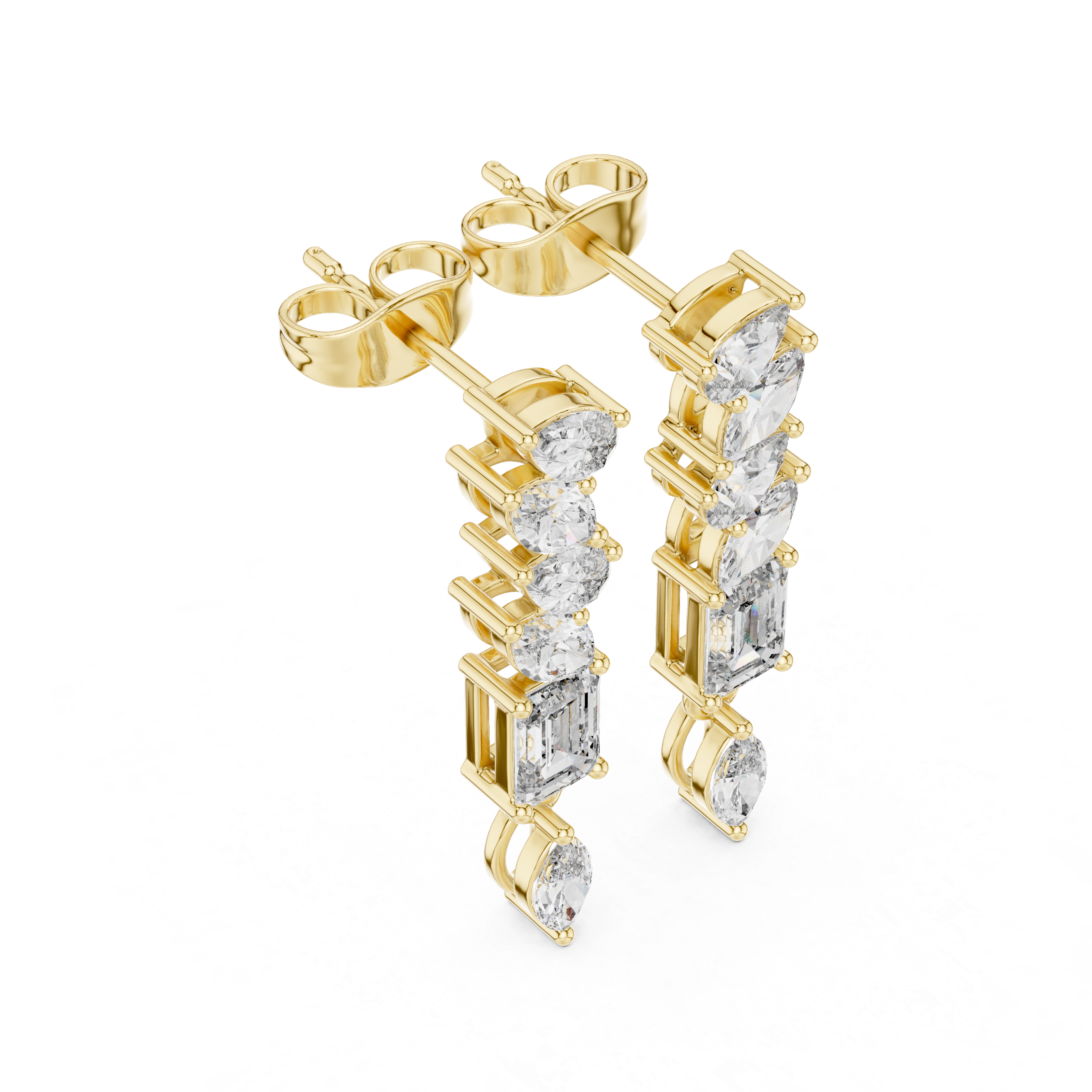 1.6ct J/VS2 Natural Diamond Multi-Shape Drop Earrings – Elegant Brilliance