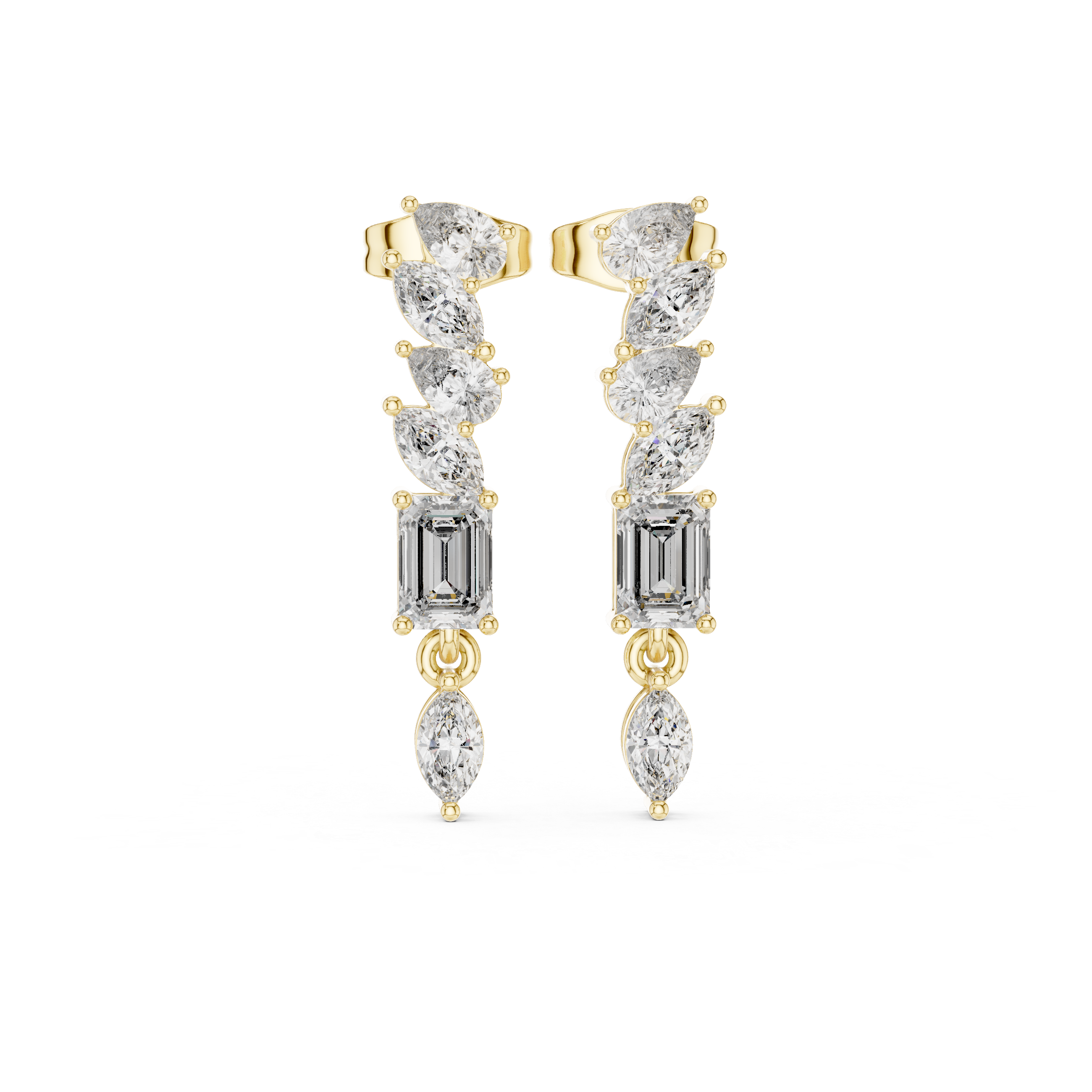 1.6ct J/VS2 Natural Diamond Multi-Shape Drop Earrings – Elegant Brilliance