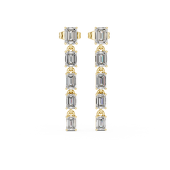 2.75 Carat Emerald Cut Natural Diamond Dangle Earrings – I Color, SI1 Clarity