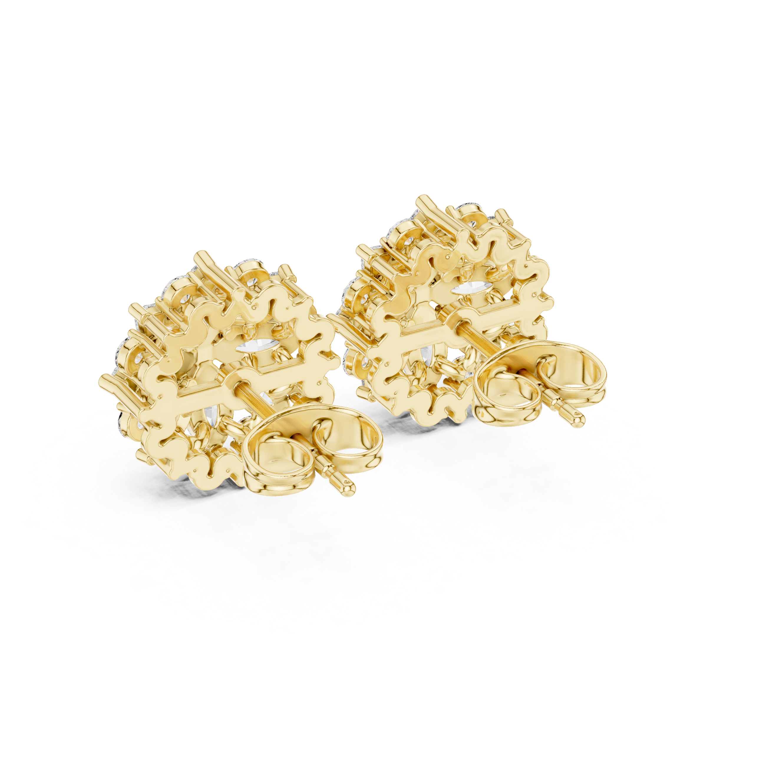 1.64 Carat Natural Diamond Dual-Shape Stud Earrings – GH Color, VS Clarity