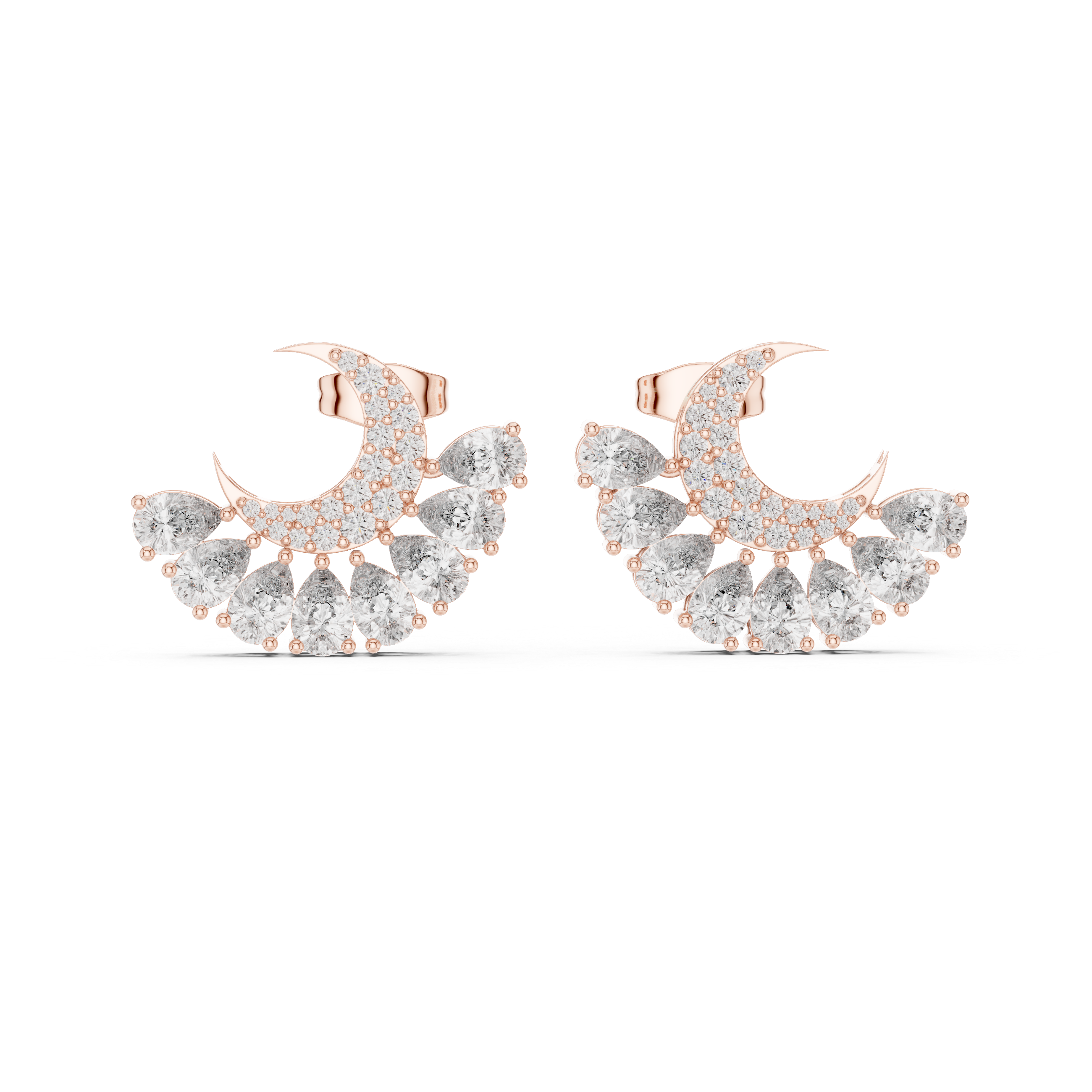 2.644ct EF/VS Round & Pear Natural Diamond Jacket Earrings – Ultimate Brilliance