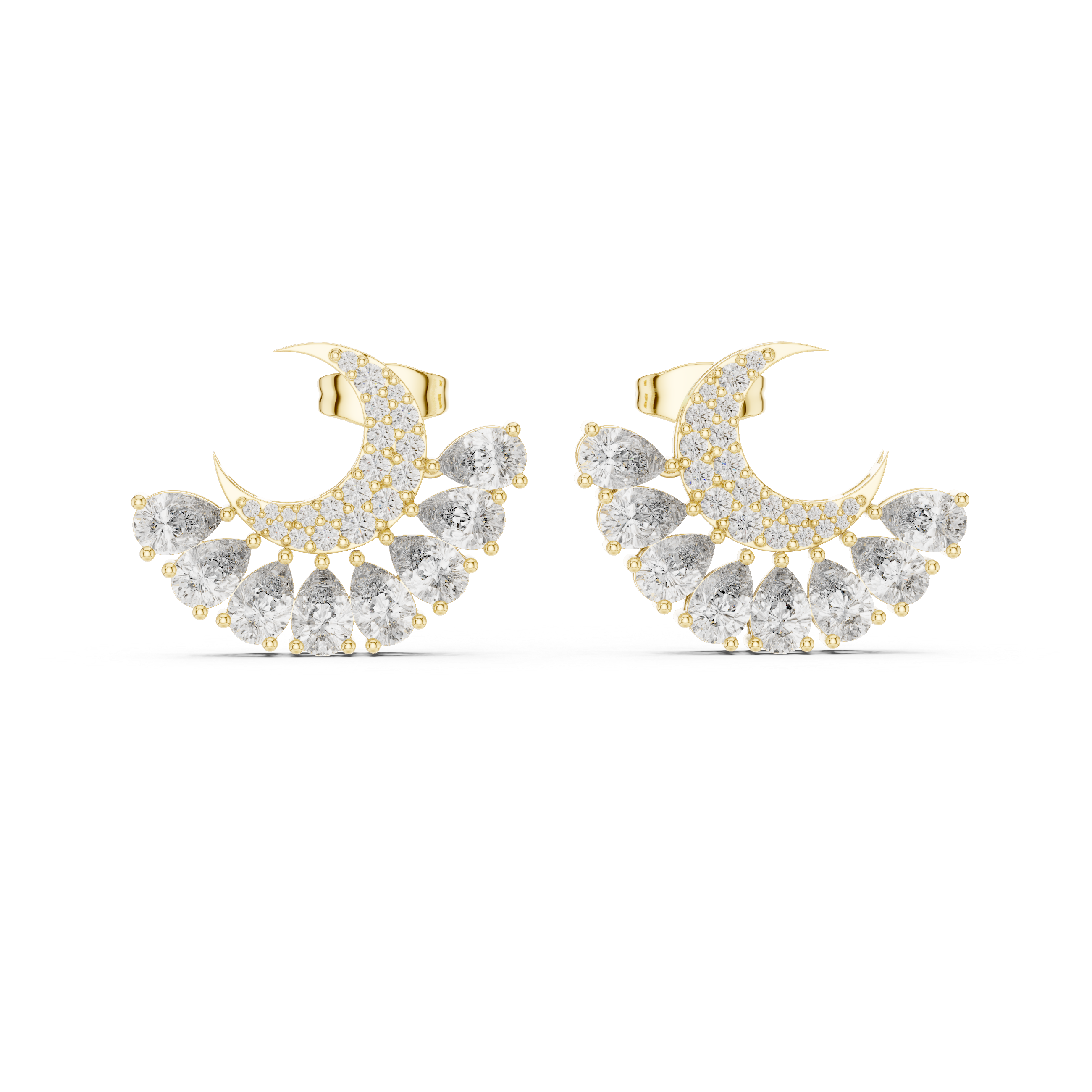 2.644ct EF/VS Round & Pear Natural Diamond Jacket Earrings – Ultimate Brilliance