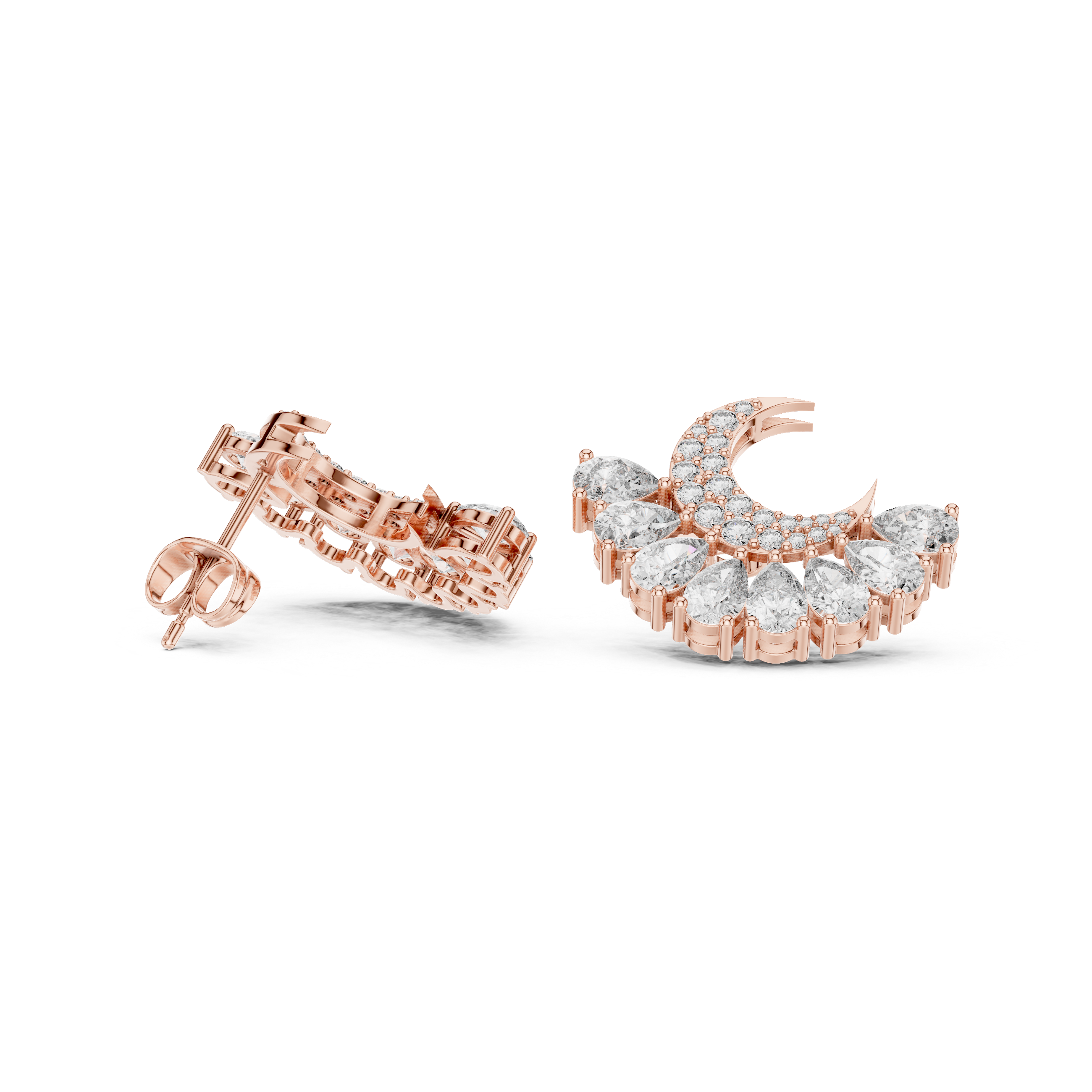 2.644ct EF/VS Round & Pear Natural Diamond Jacket Earrings – Ultimate Brilliance