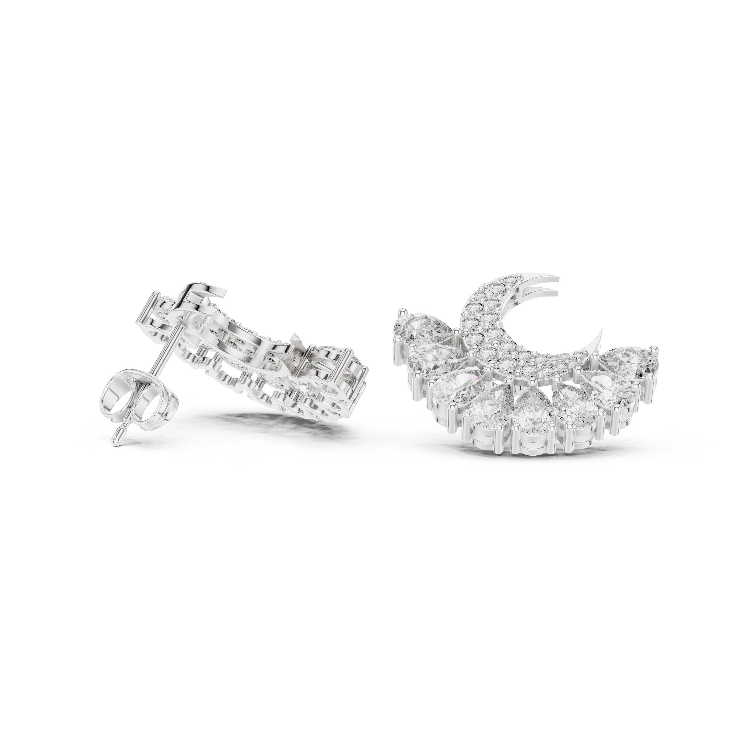 2.644ct EF/VS Round & Pear Natural Diamond Jacket Earrings – Ultimate Brilliance