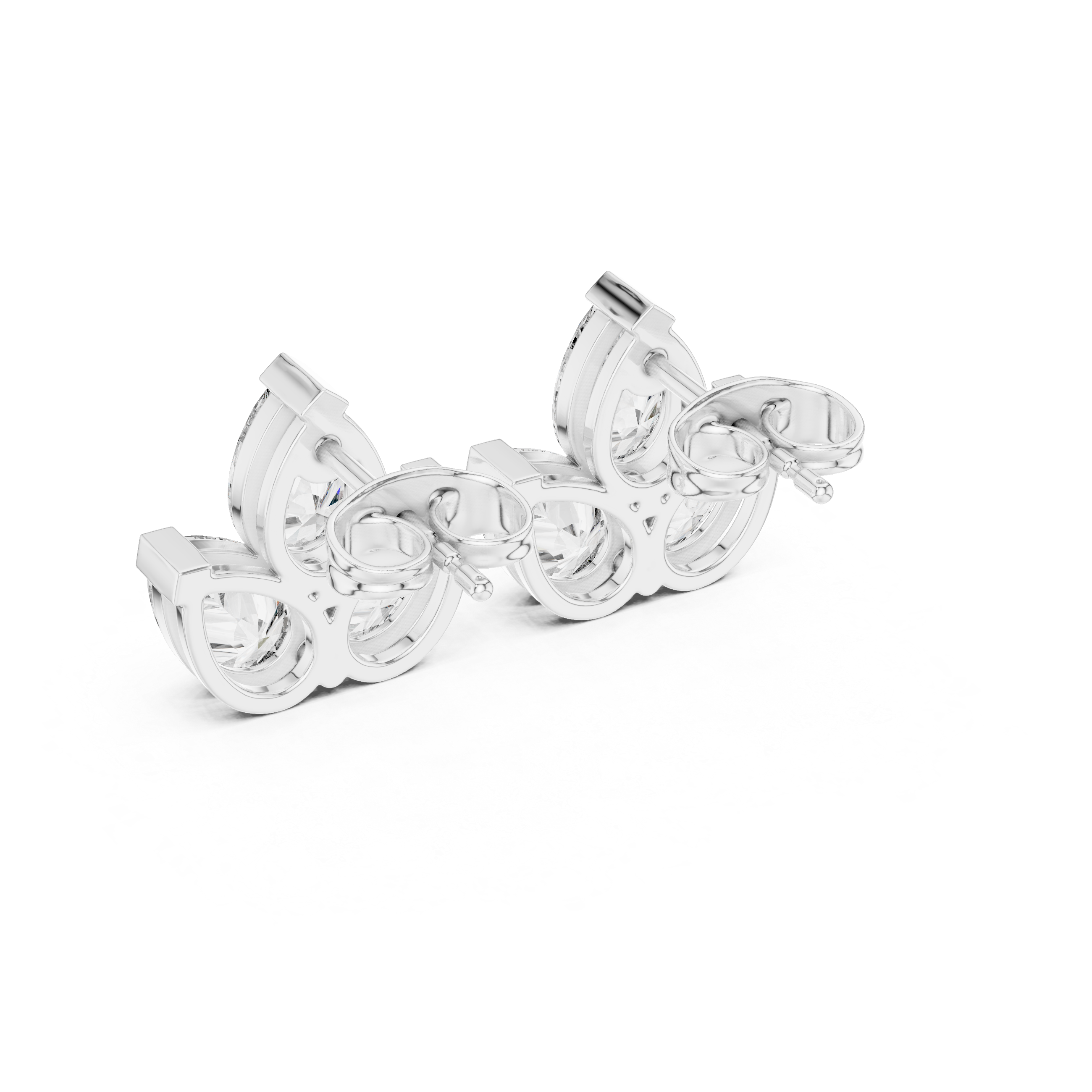 2.94 Carat Natural Diamond Pear Cut Stud Earrings – H Color, VS2 Clarity