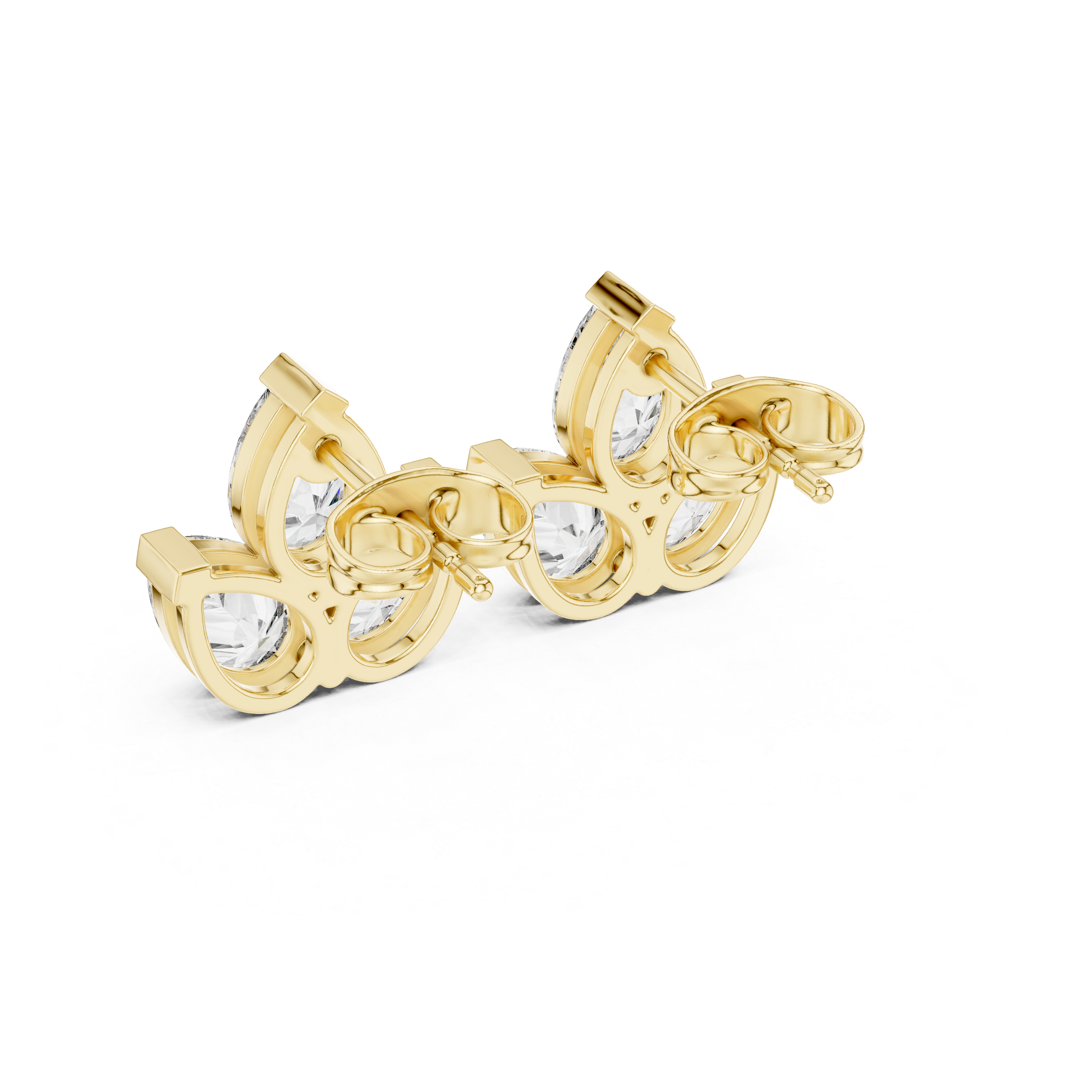 2.94 Carat Natural Diamond Pear Cut Stud Earrings – H Color, VS2 Clarity