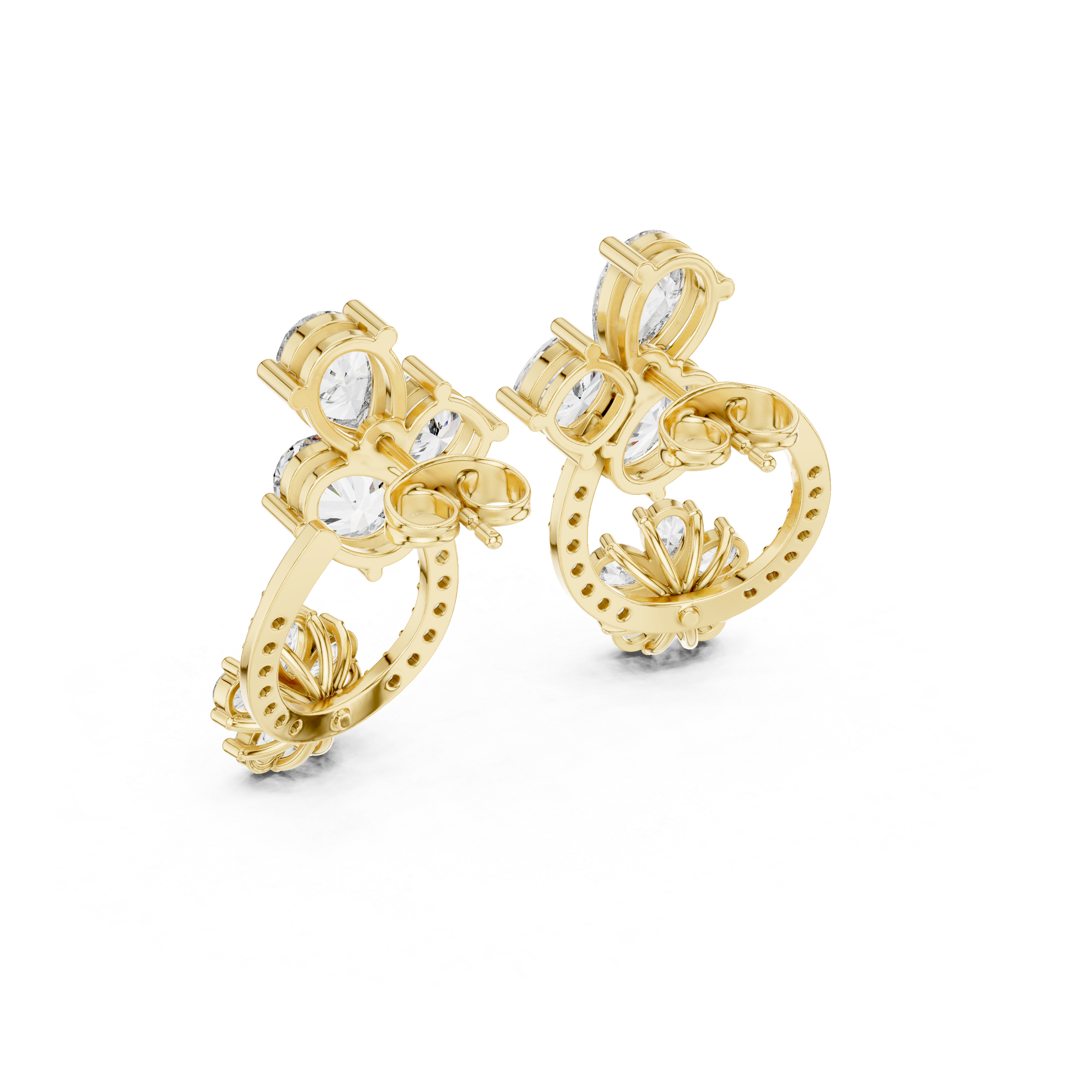 6.08 Carat Natural Diamond Multi-Shape Drop Earrings – H Color, VS2 Clarity