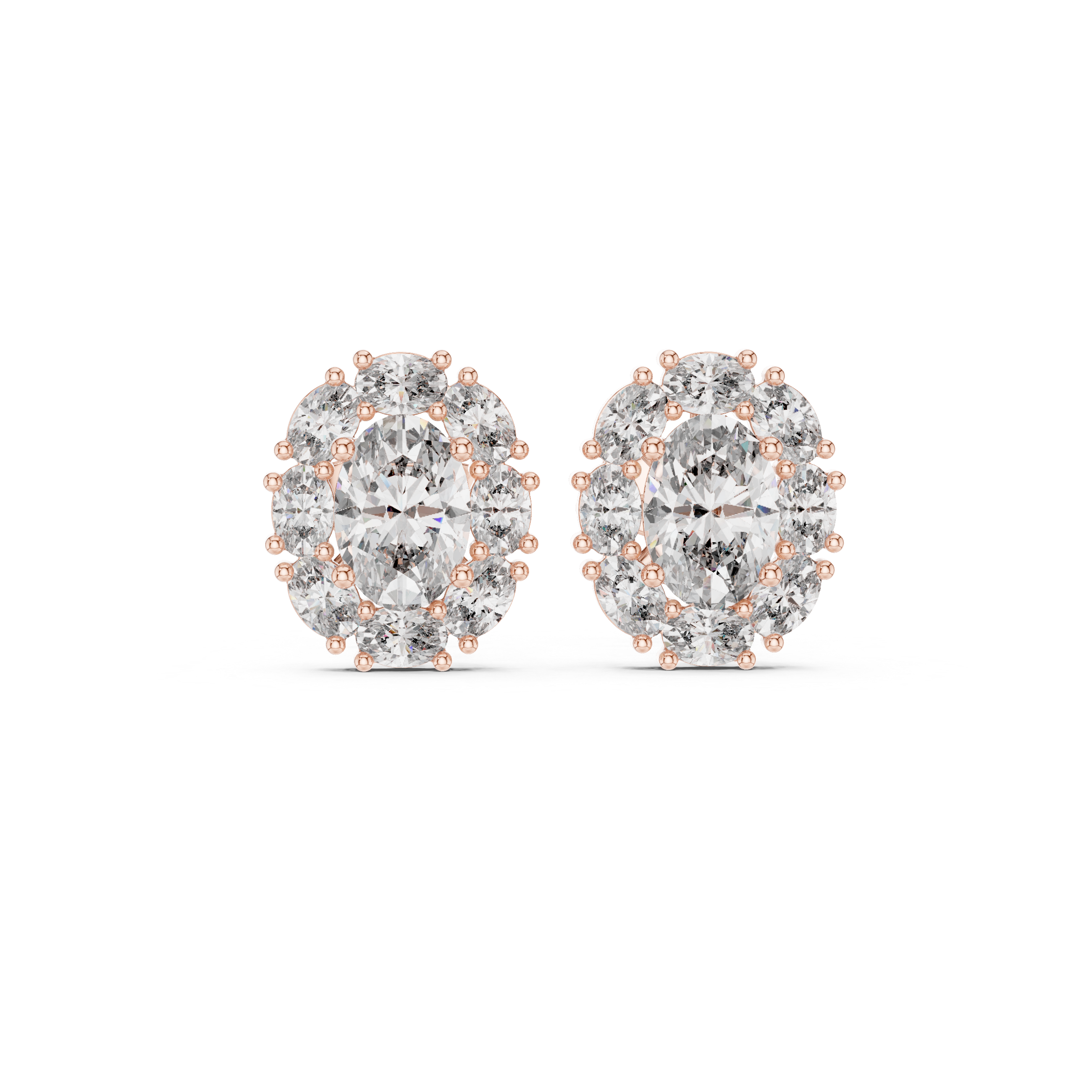 Oval Cut 2.26ct Natural Diamond Stud Earrings – J Color, SI2 Quality