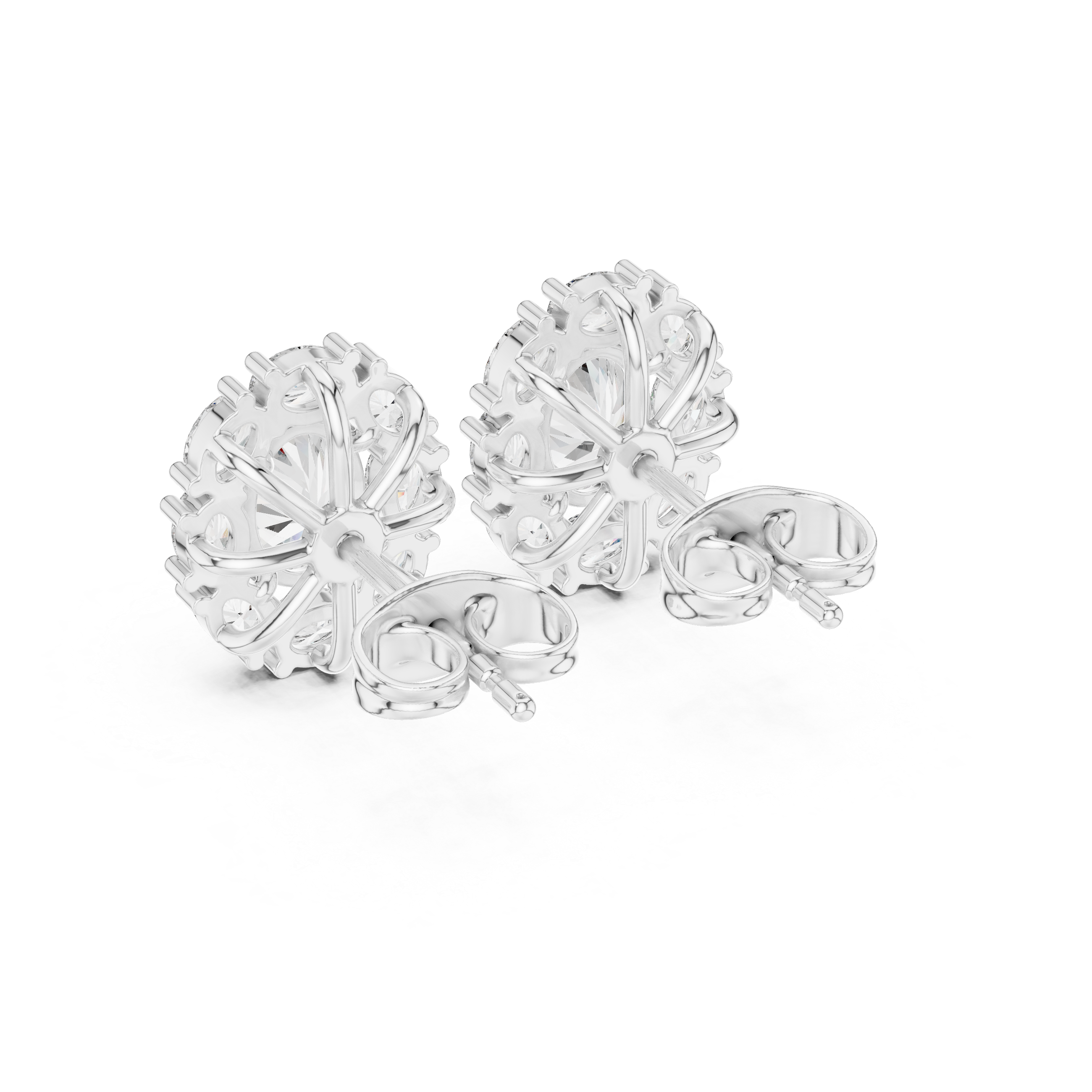 Oval Cut 2.26ct Natural Diamond Stud Earrings – J Color, SI2 Quality