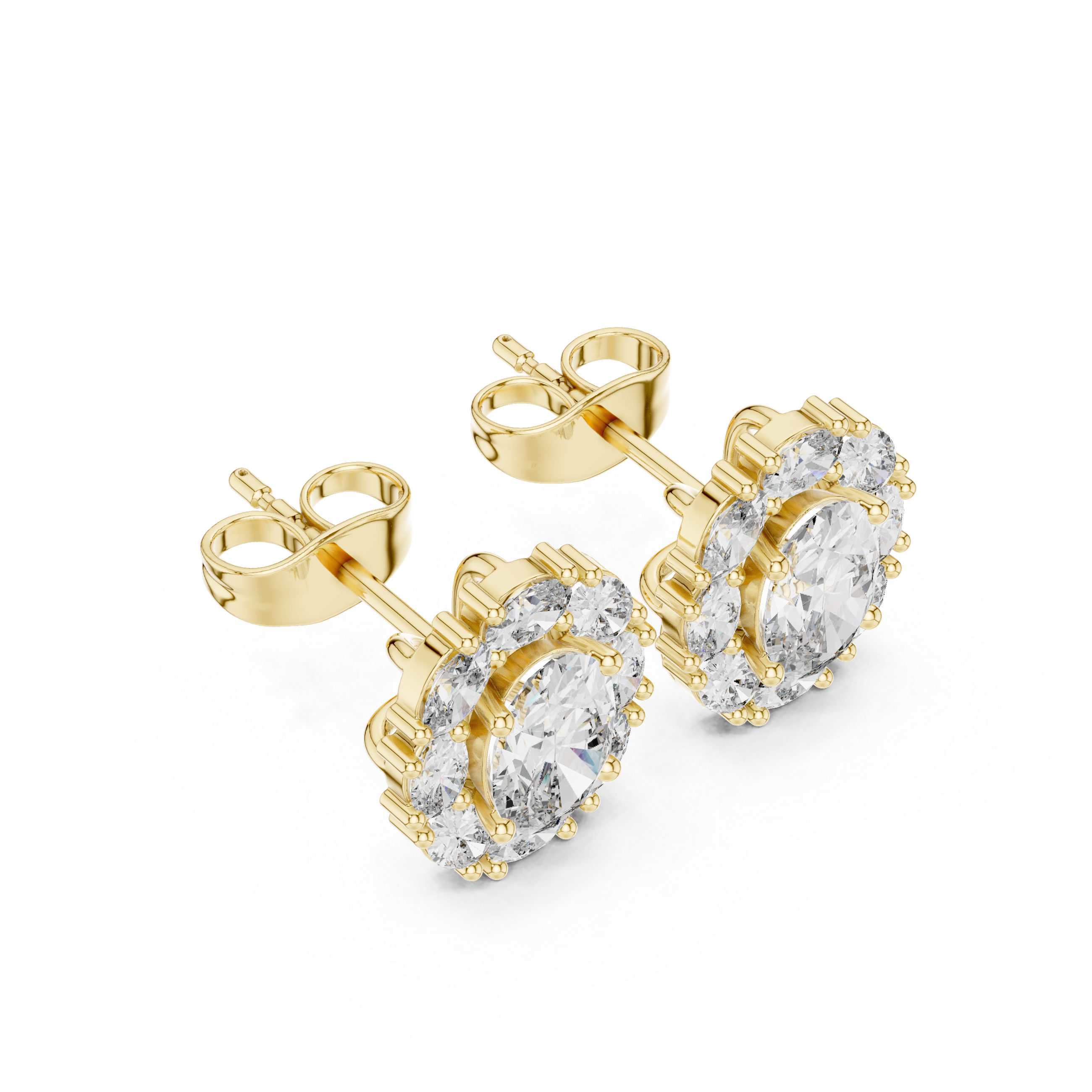 Oval Cut 2.26ct Natural Diamond Stud Earrings – J Color, SI2 Quality