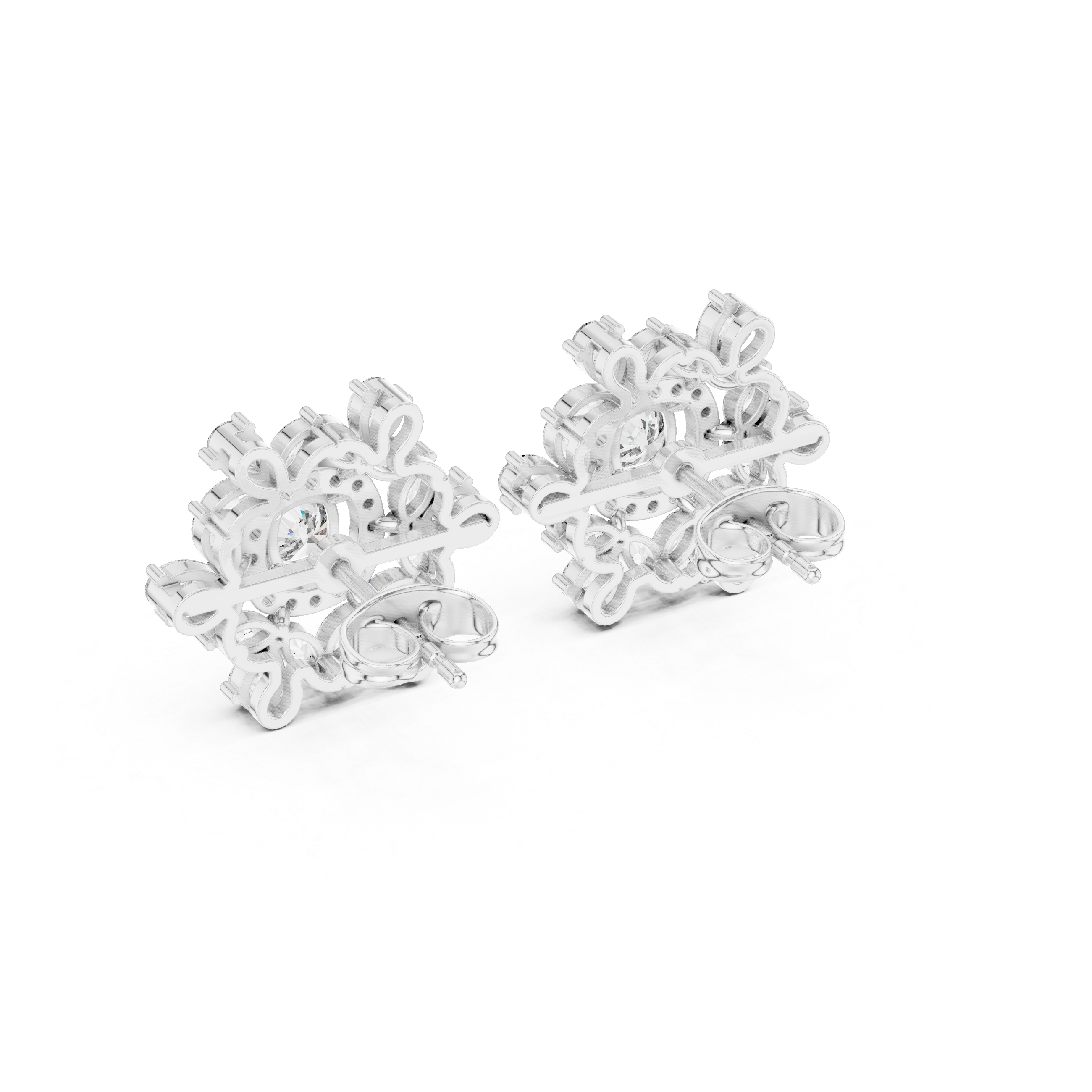 Multi-Shape 1.8ct Natural Diamond Stud Earrings – H Color, VS1 Clarity