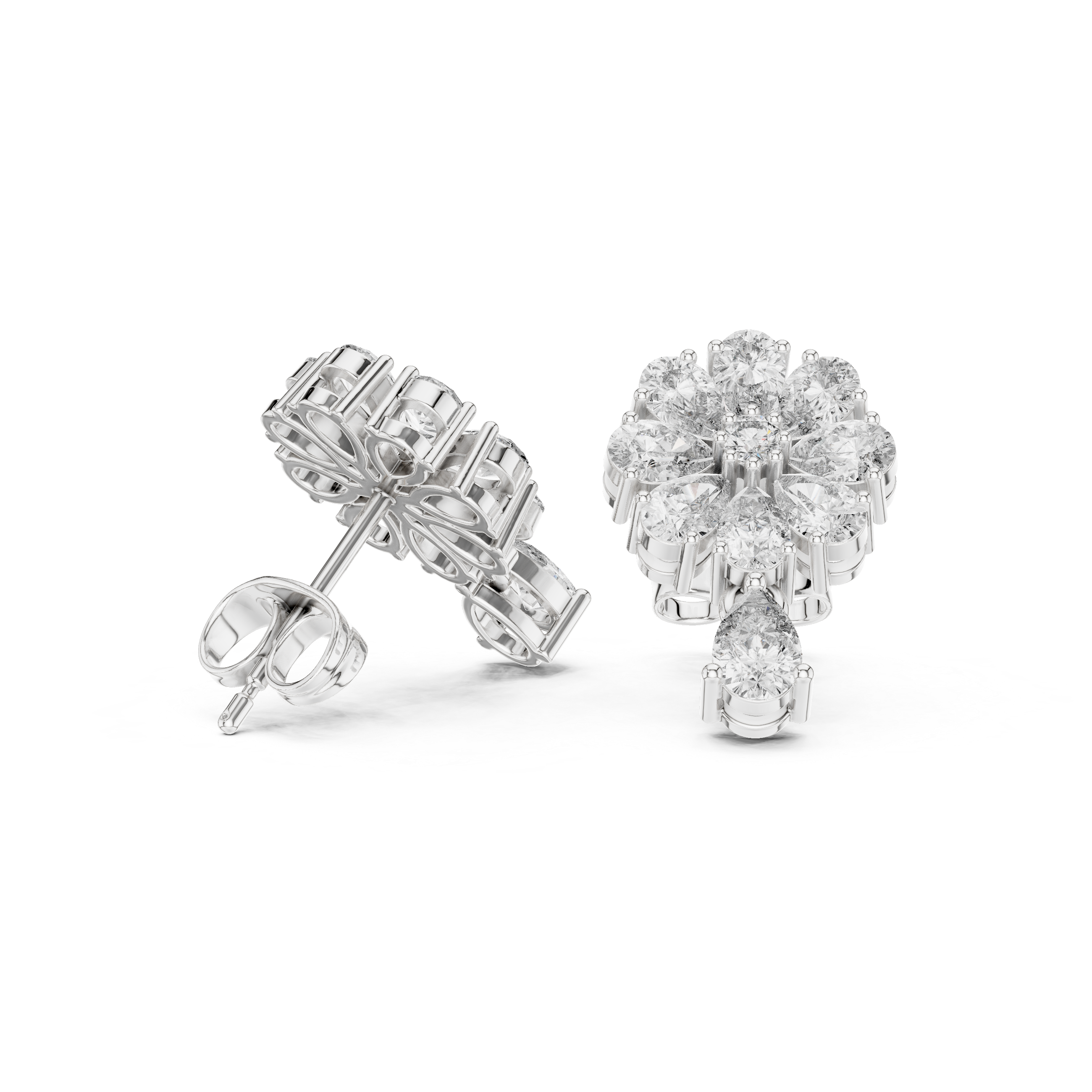 Elegant 1.73ct EF/VS Natural Diamond Drops – Round & Pear Cut