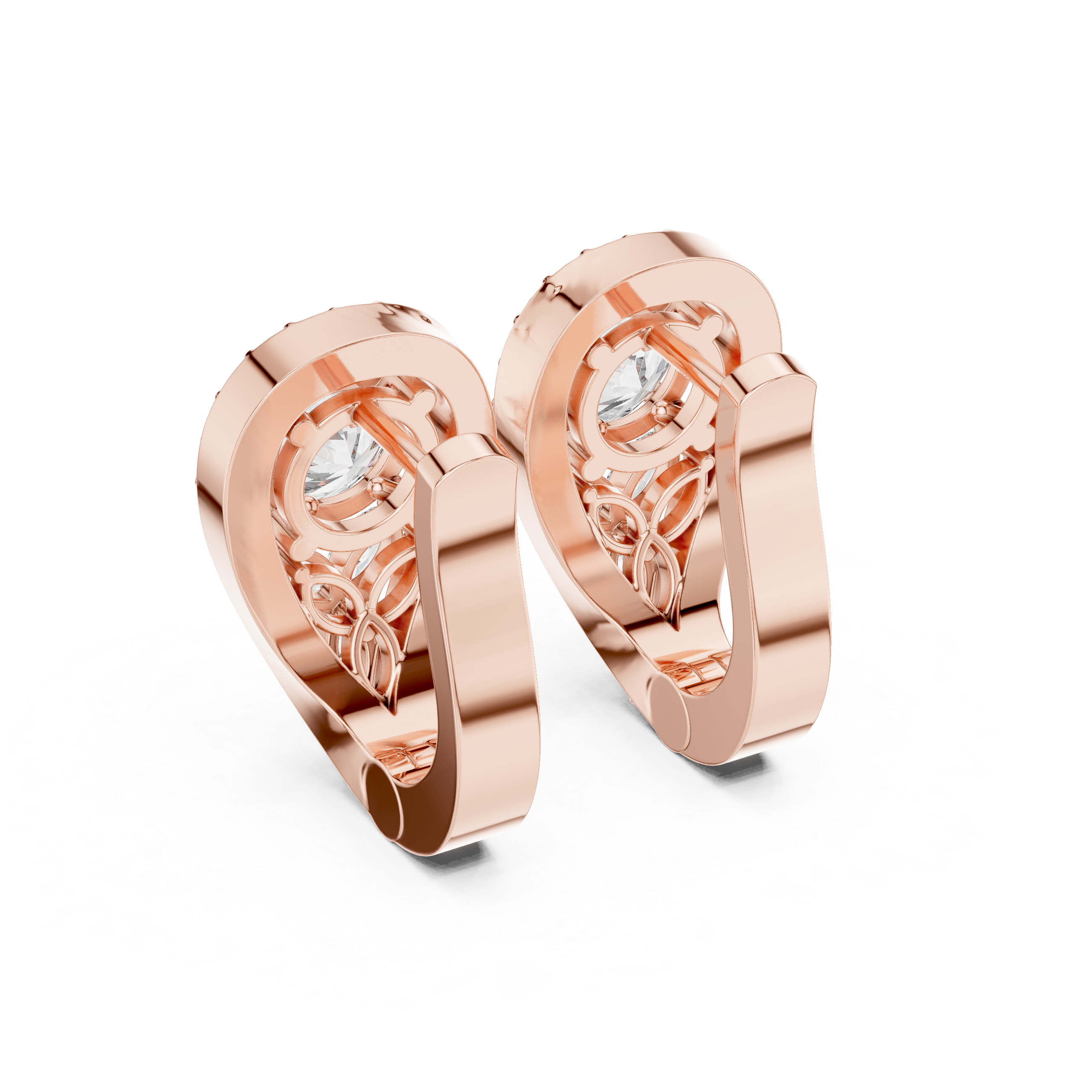 Marquise & Round Shape 1.476ct Natural Diamond Drop Earrings – I Color, SI1 Clarity