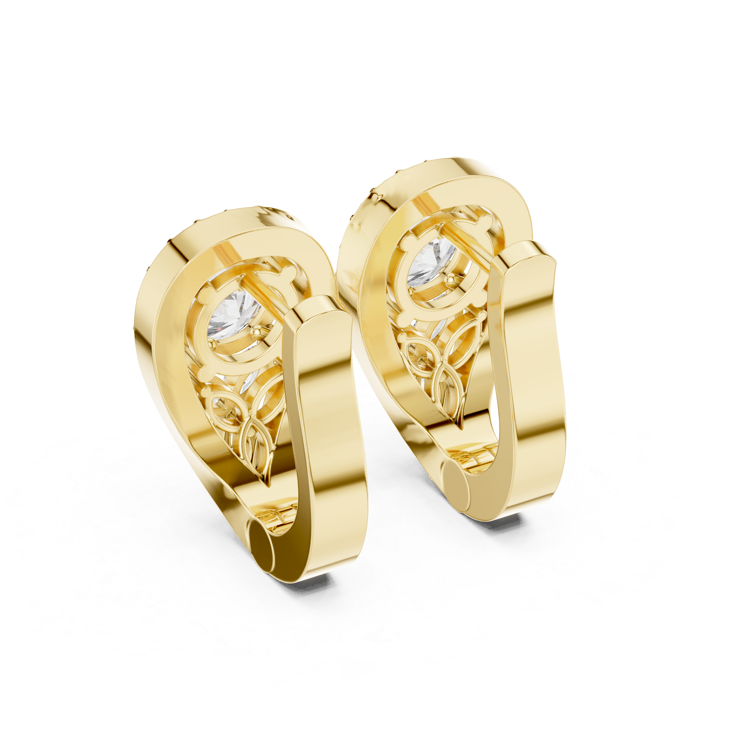 Marquise & Round Shape 1.476ct Natural Diamond Drop Earrings – I Color, SI1 Clarity