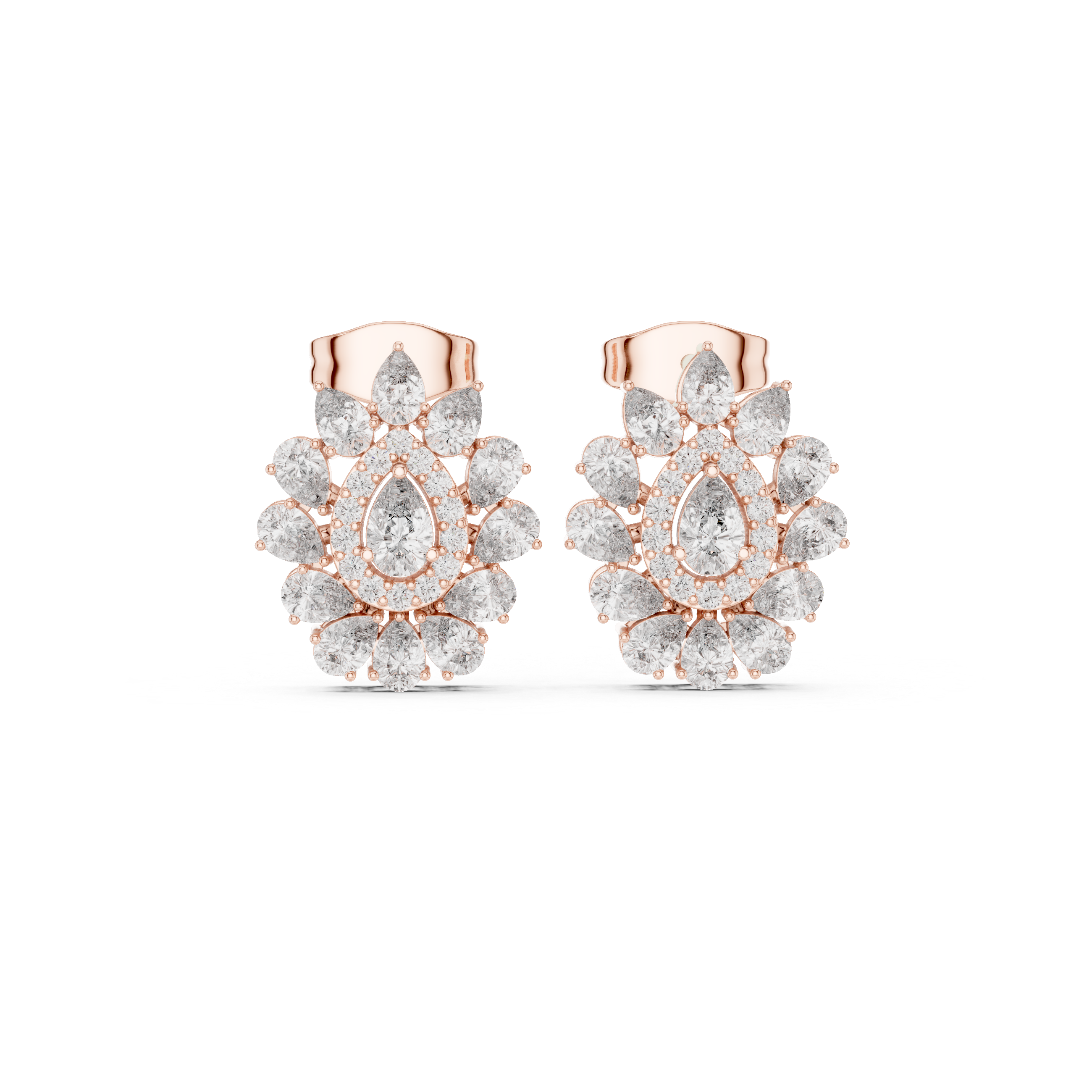 1.3ct IJ/VS Natural Diamond Stud Earrings – Pear & Round Shape Brilliance