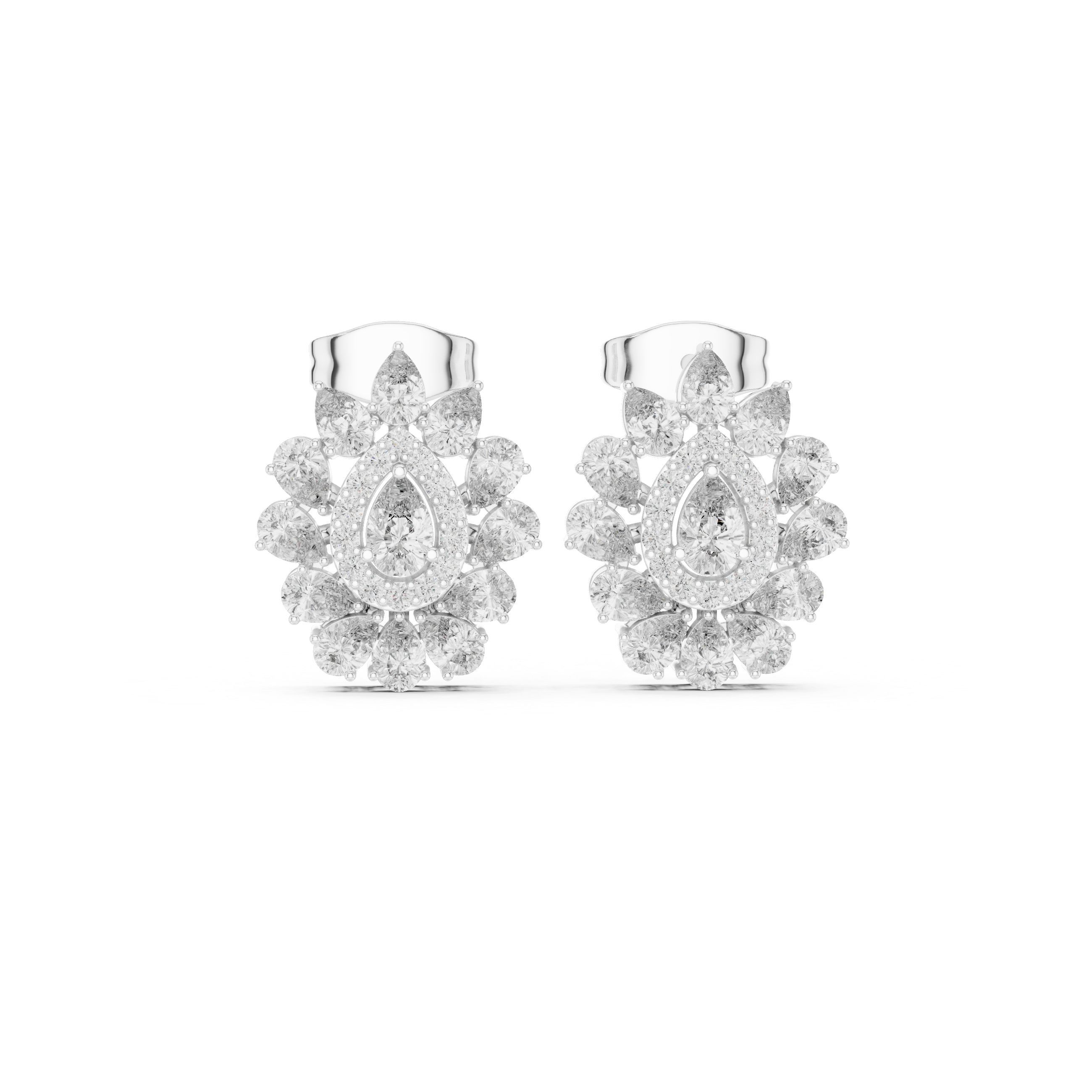 1.3ct IJ/VS Natural Diamond Stud Earrings – Pear & Round Shape Brilliance