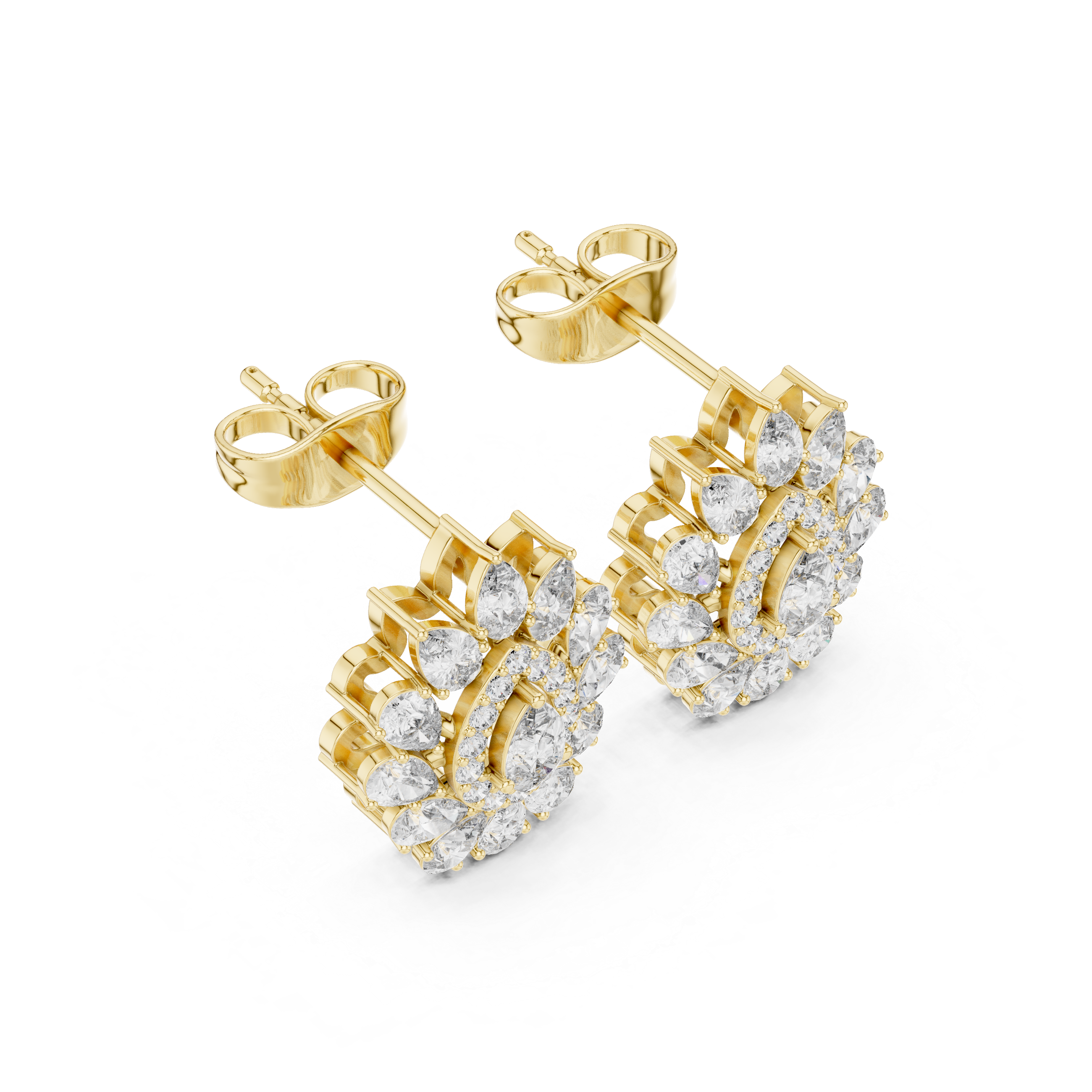 1.3ct IJ/VS Natural Diamond Stud Earrings – Pear & Round Shape Brilliance