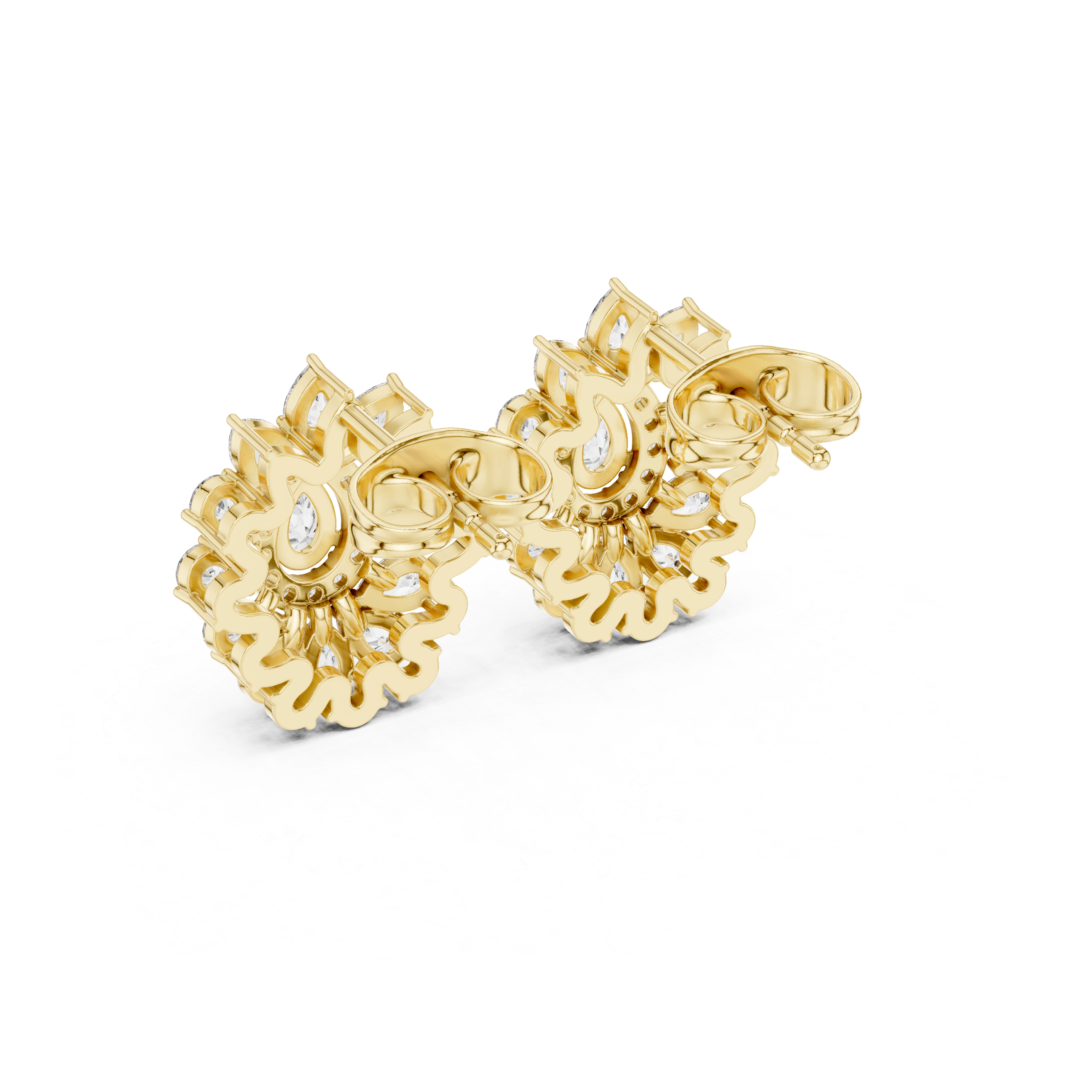 1.3ct IJ/VS Natural Diamond Stud Earrings – Pear & Round Shape Brilliance