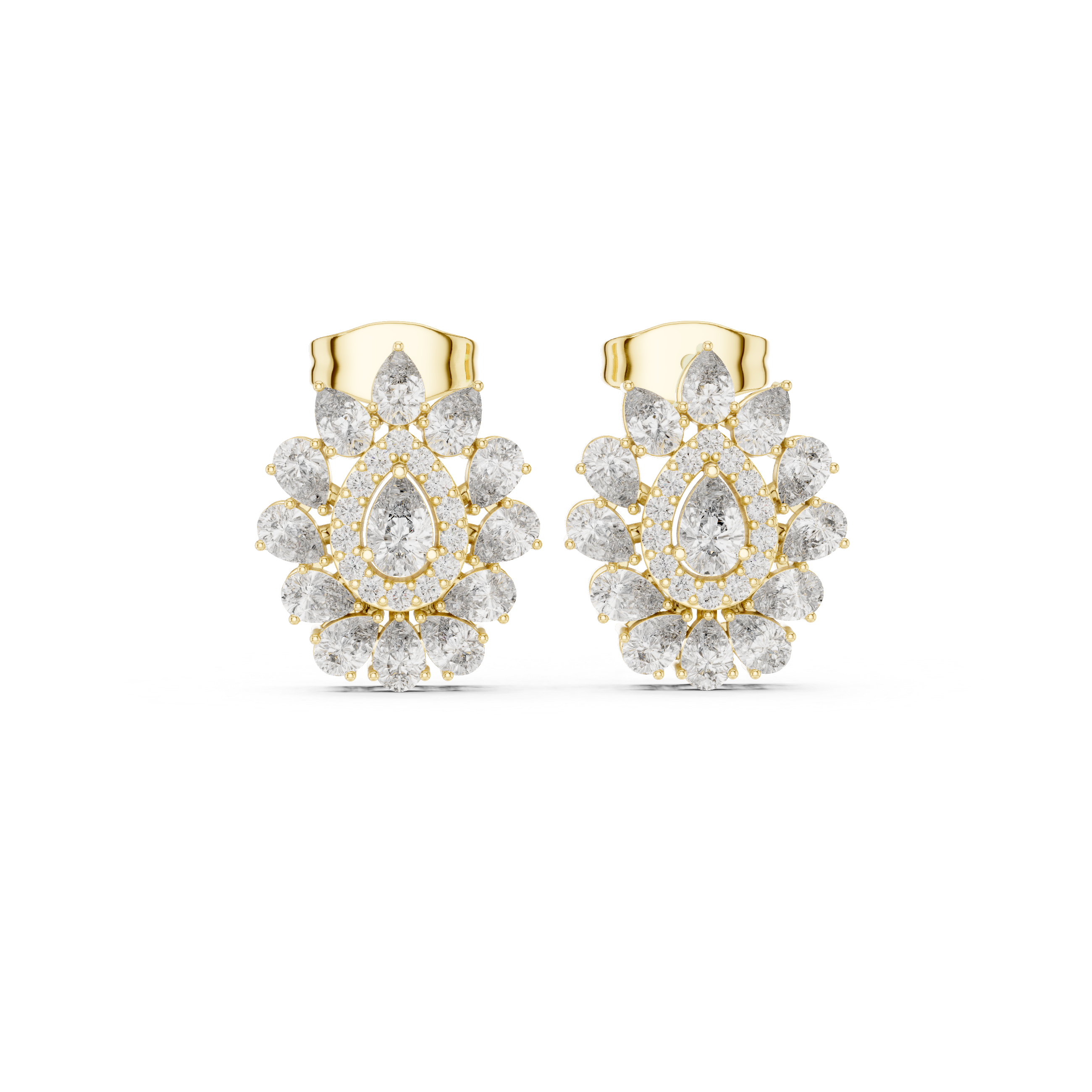 1.3ct IJ/VS Natural Diamond Stud Earrings – Pear & Round Shape Brilliance
