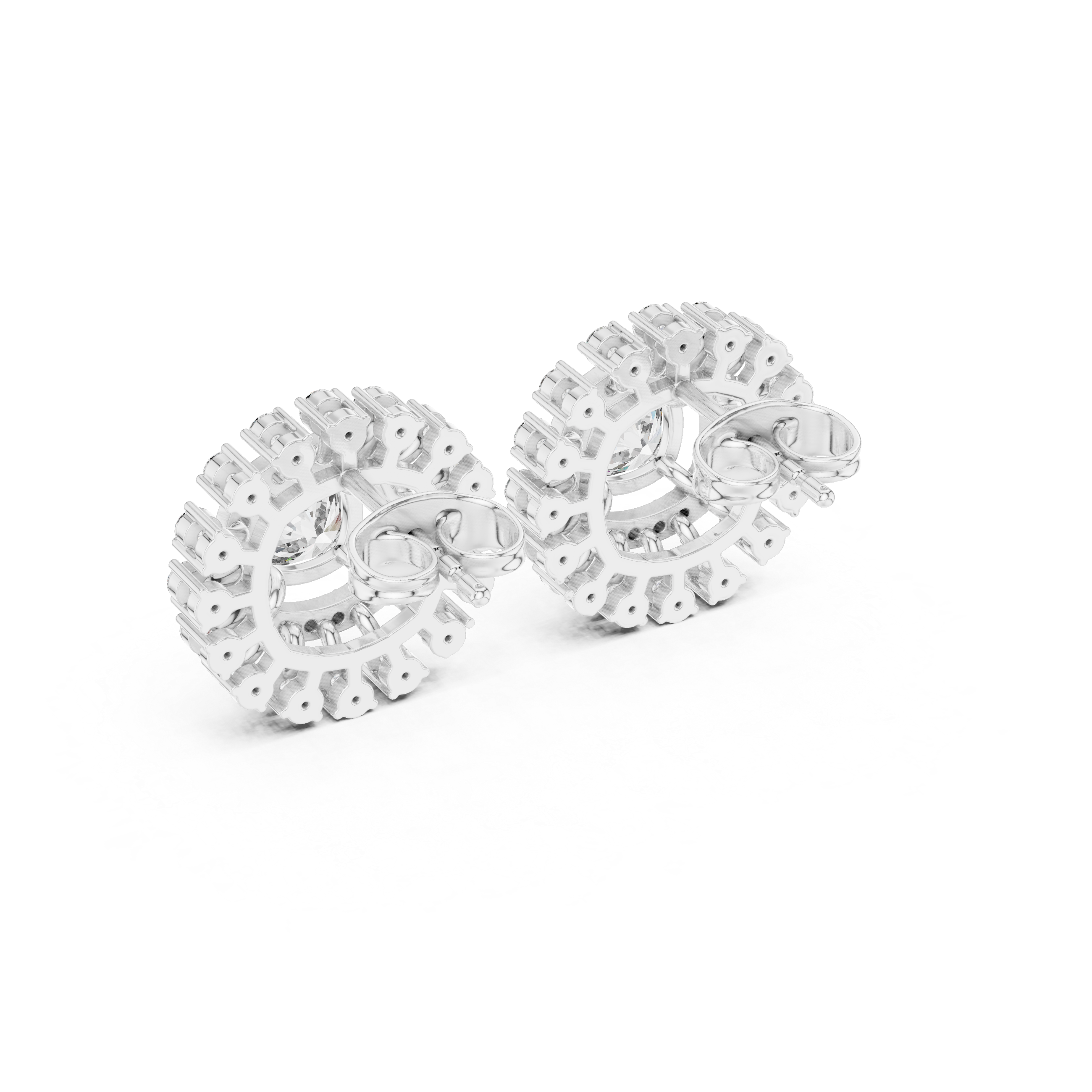 2.02ct Natural Diamond Stud Earrings – Dual Shape Cushion & Round H/VS2